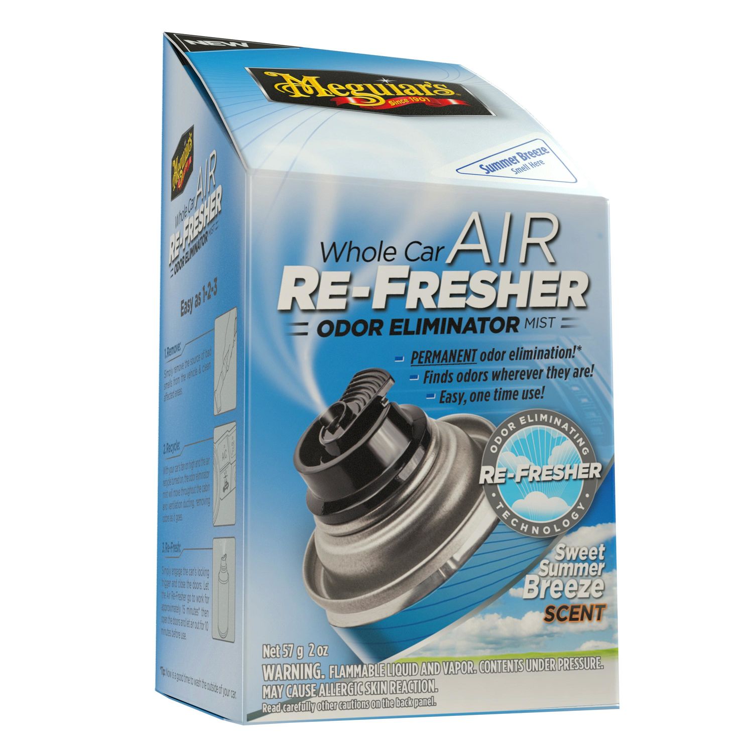 Meguiar's Whole Car Air ReFresher Summer Breeze Scent Odor Eliminator Mist 2.5oz