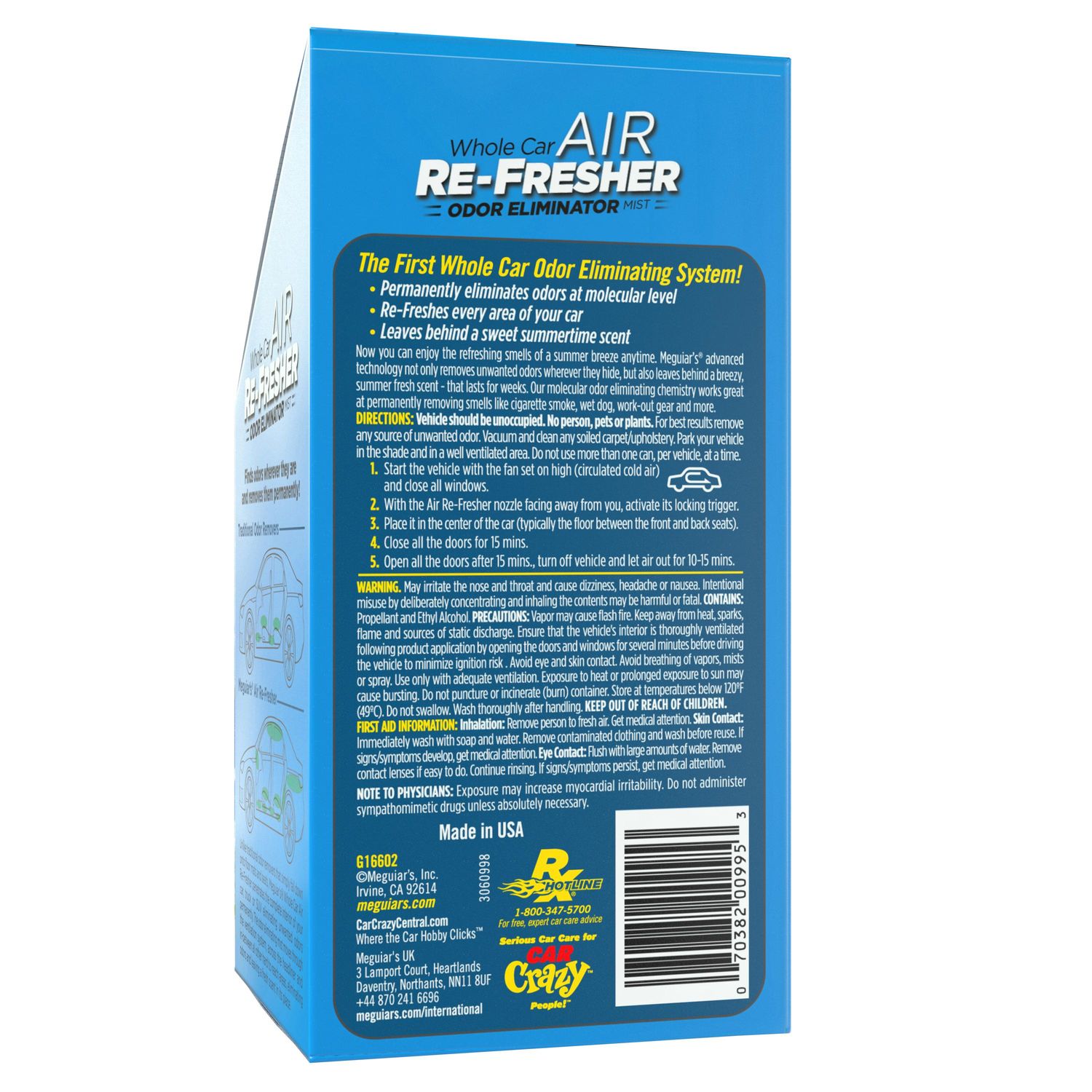 Meguiar's Whole Car Air ReFresher Summer Breeze Scent Odor Eliminator