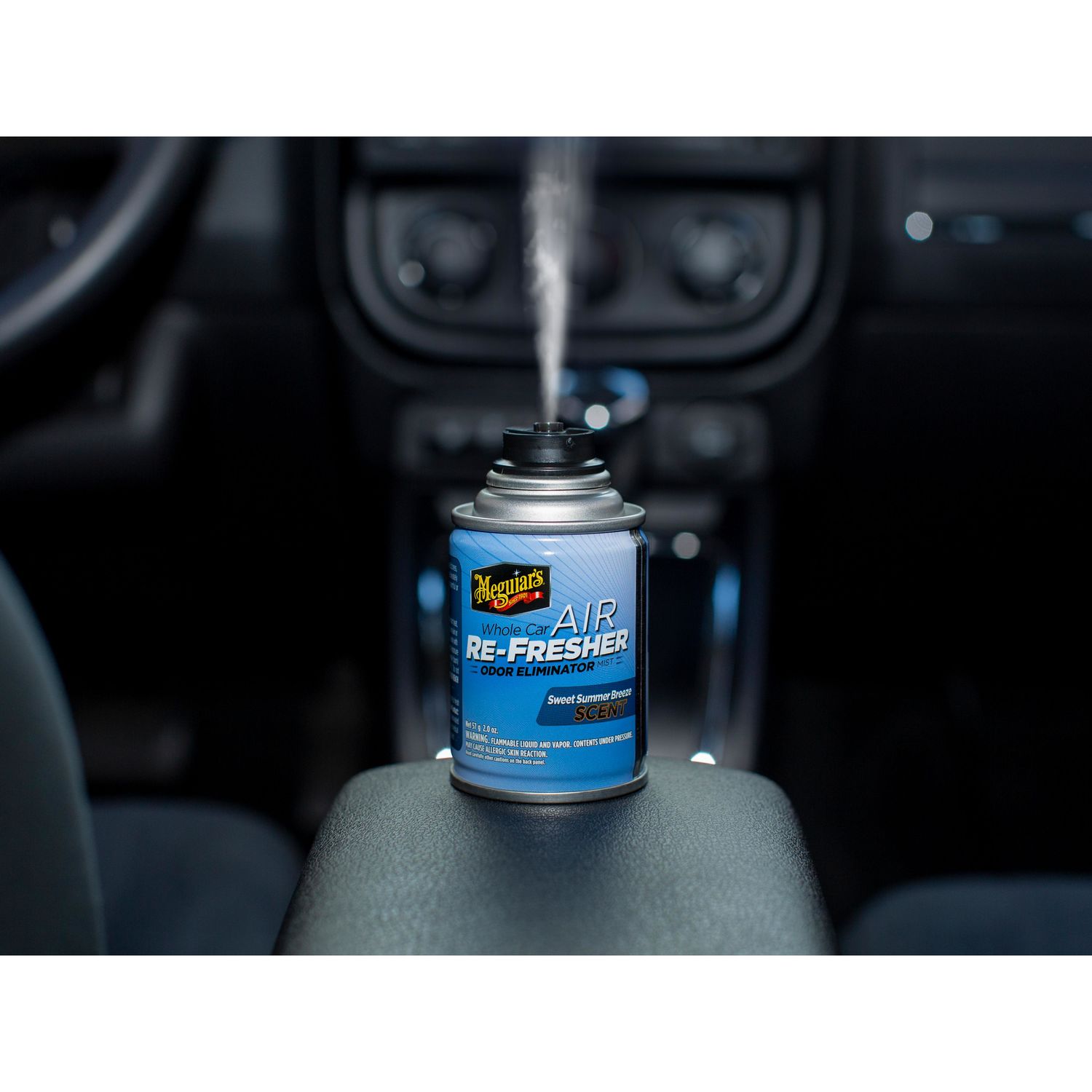 Meguiar's G16602EU Whole Car Air Re-Fresher Odour Eliminator Mist Sweet Summer Breeze Scent Air Bomb 59ml