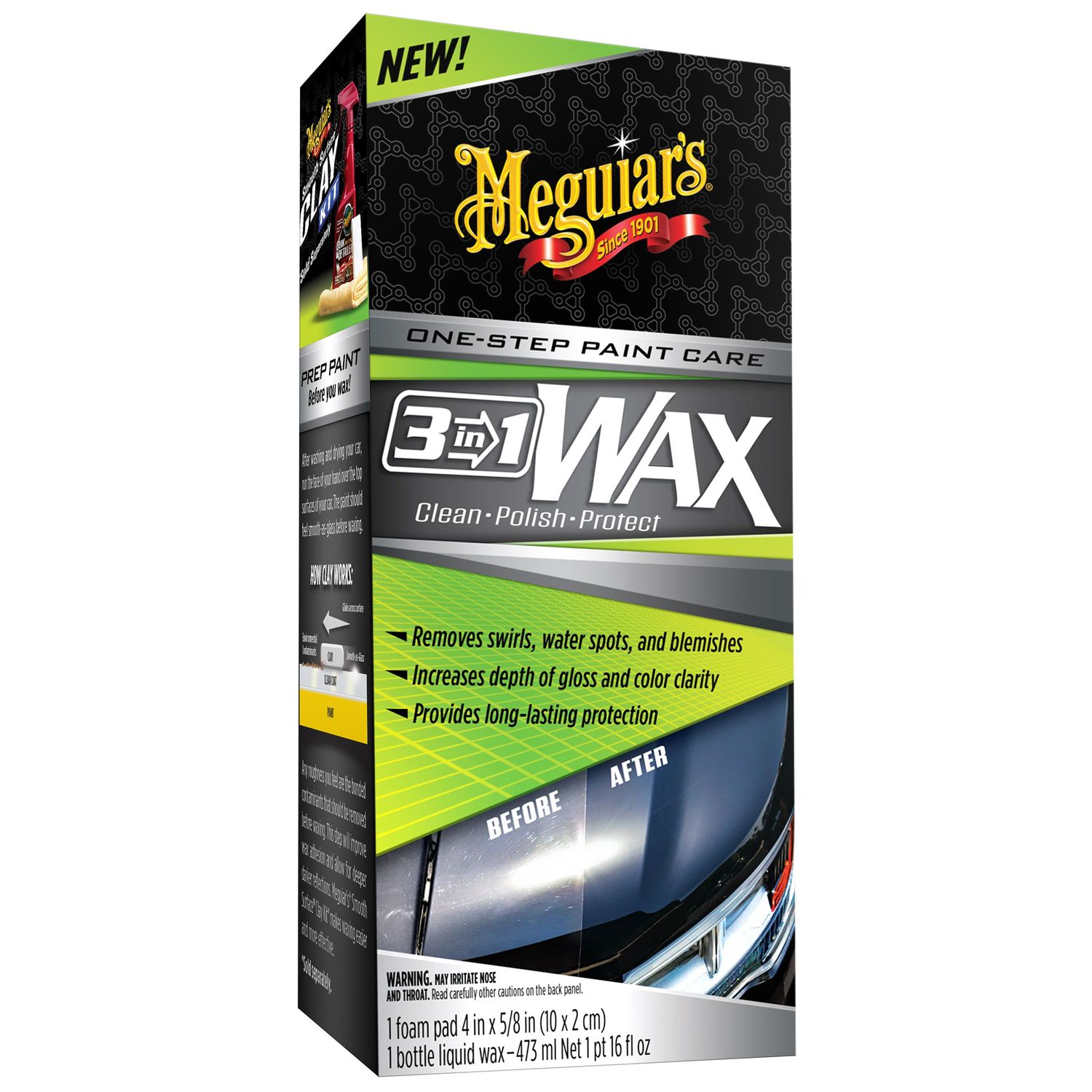Meguiar's 3in1 Liquid Wax 16oz with Foam Pad
