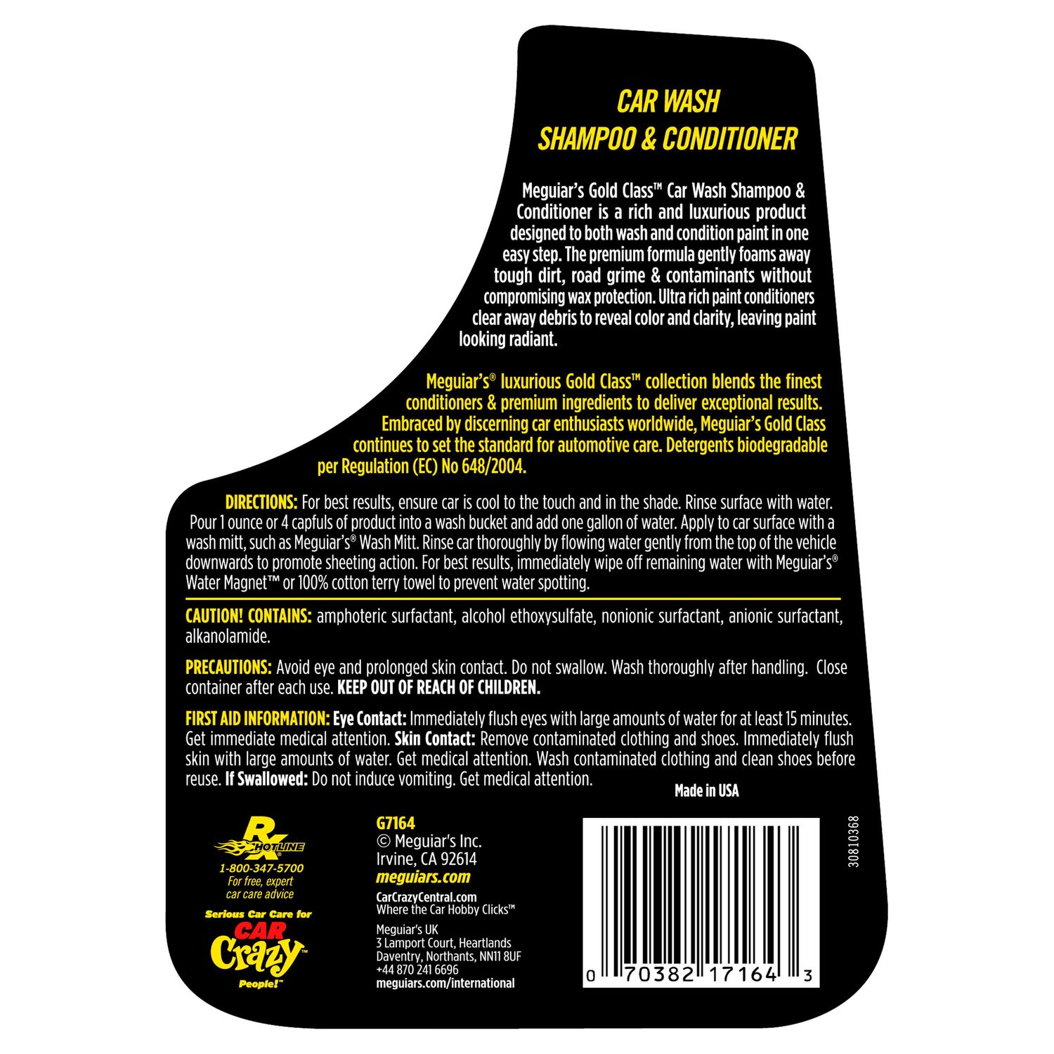 Meguiar's Gold Class Car Wash Shampoo & Conditioner – County