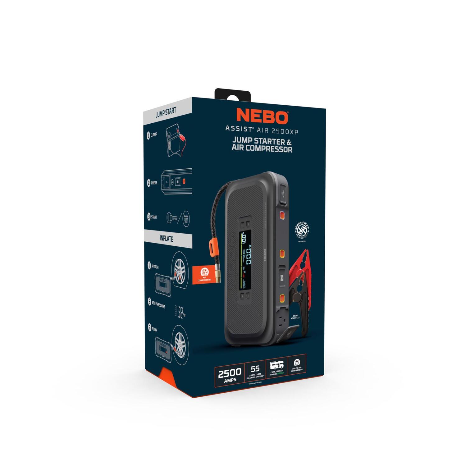 Nebo Assist Air 2500XP+ Jump Starter