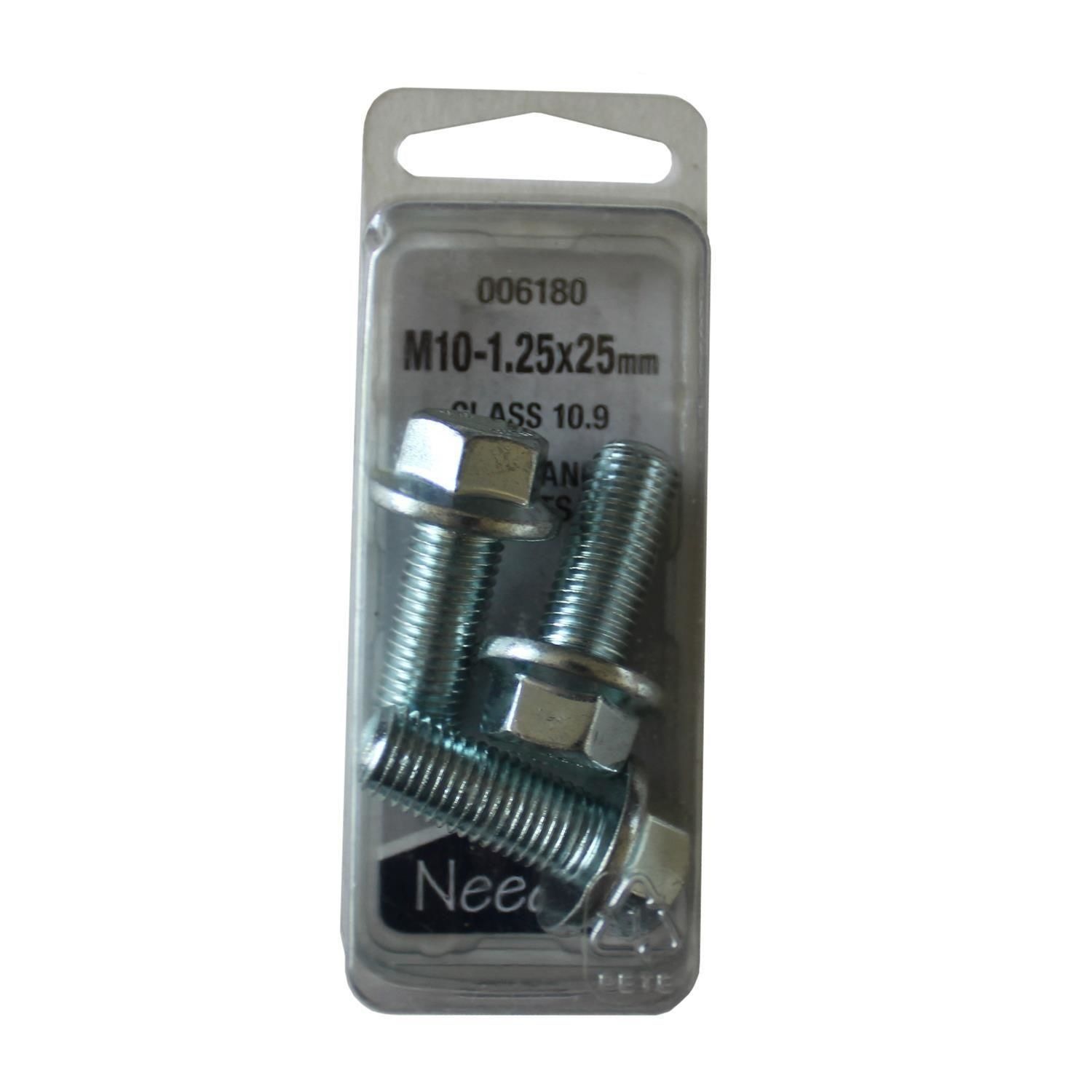 Needa Parts M10-1.25 X 25mm Flange Bolt 3 Piece