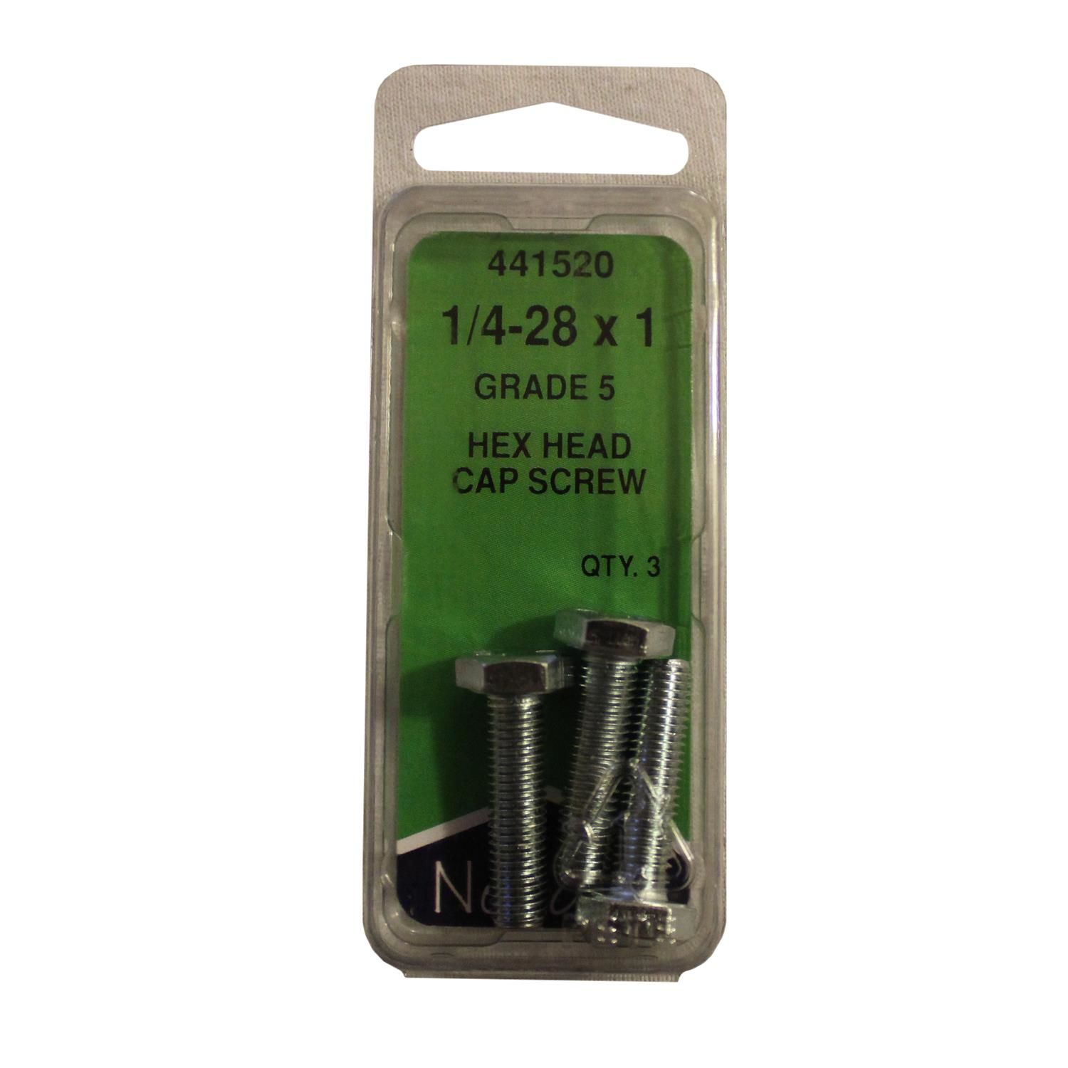 Needa Parts 1/4in- 28 X 1in Hex Head Screw 3 Piece