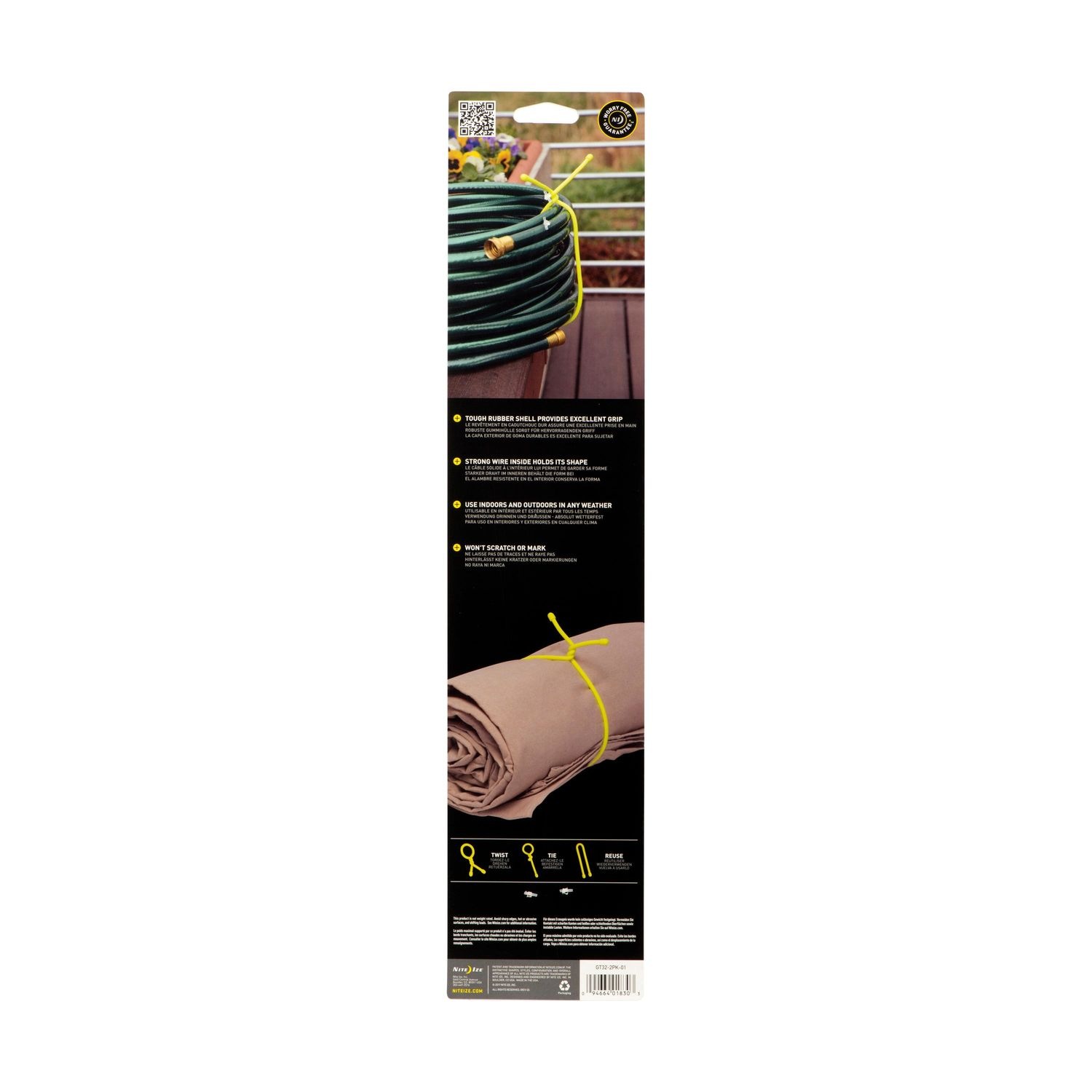 Nite Ize 32 in. Black Gear Tie 2 Pack