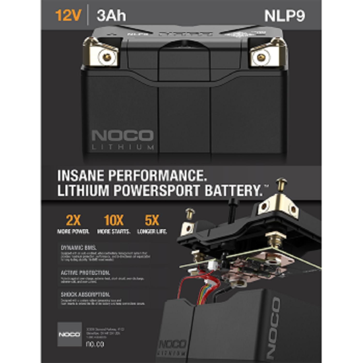 NOCO Lithium - NLP9 Group 9 12V 3Ah 400A Powersport Battery, High