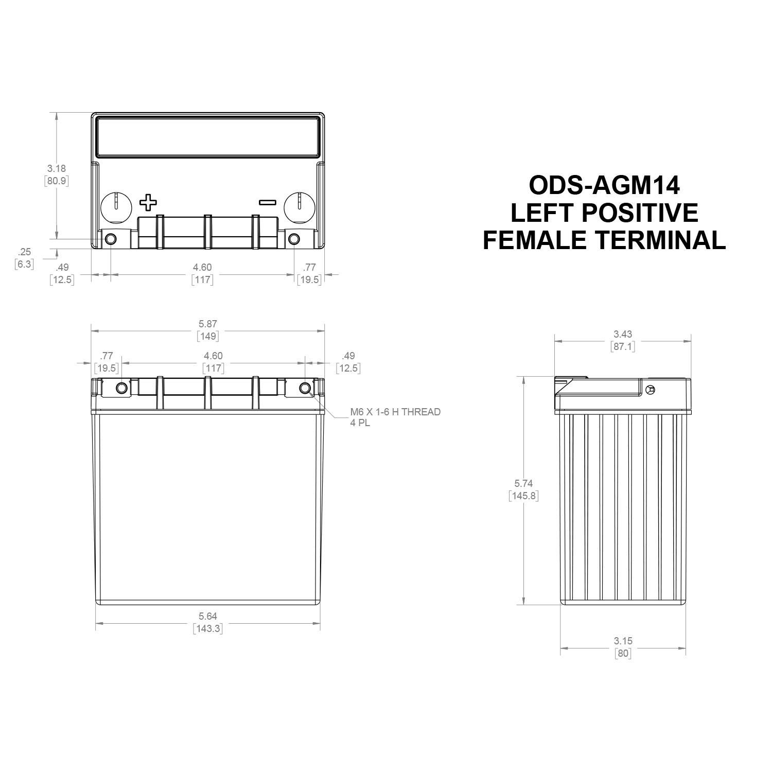 Odyssey Extreme Group Size U1 Powersport Absorbed Glass Mat (AGM