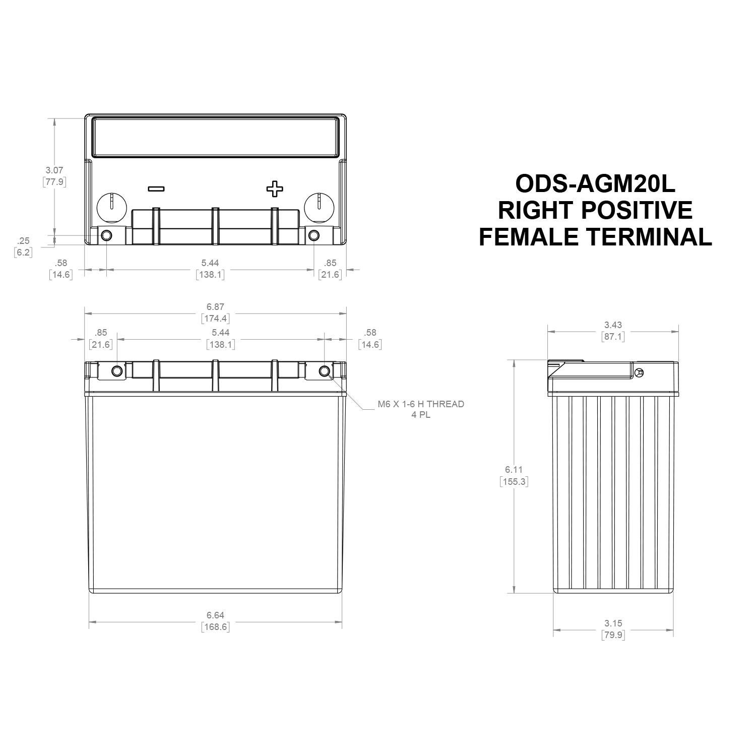 Odyssey Extreme Group Size U1R Powersport Absorbed Glass Mat (AGM