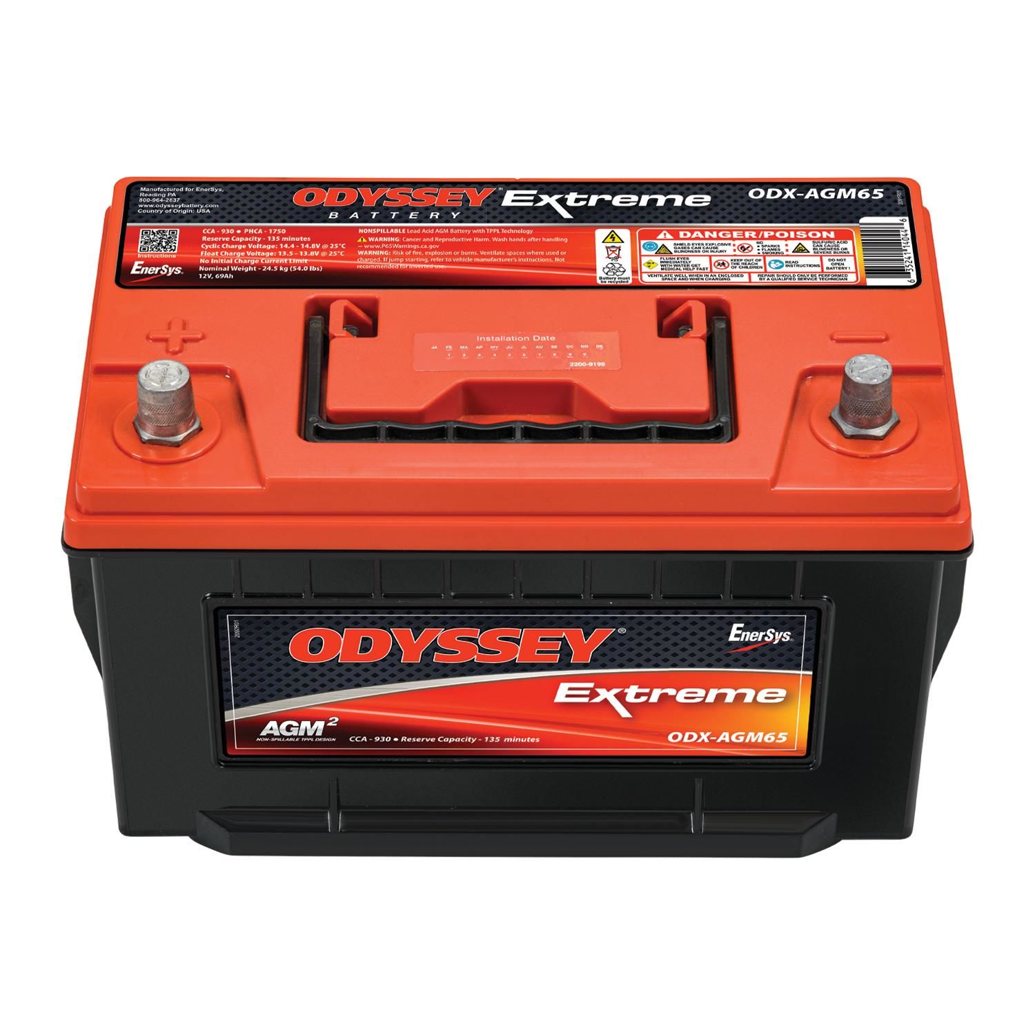 Odyssey Extreme Group Size 65 Absorbed Glass Mat (AGM) Battery ODX