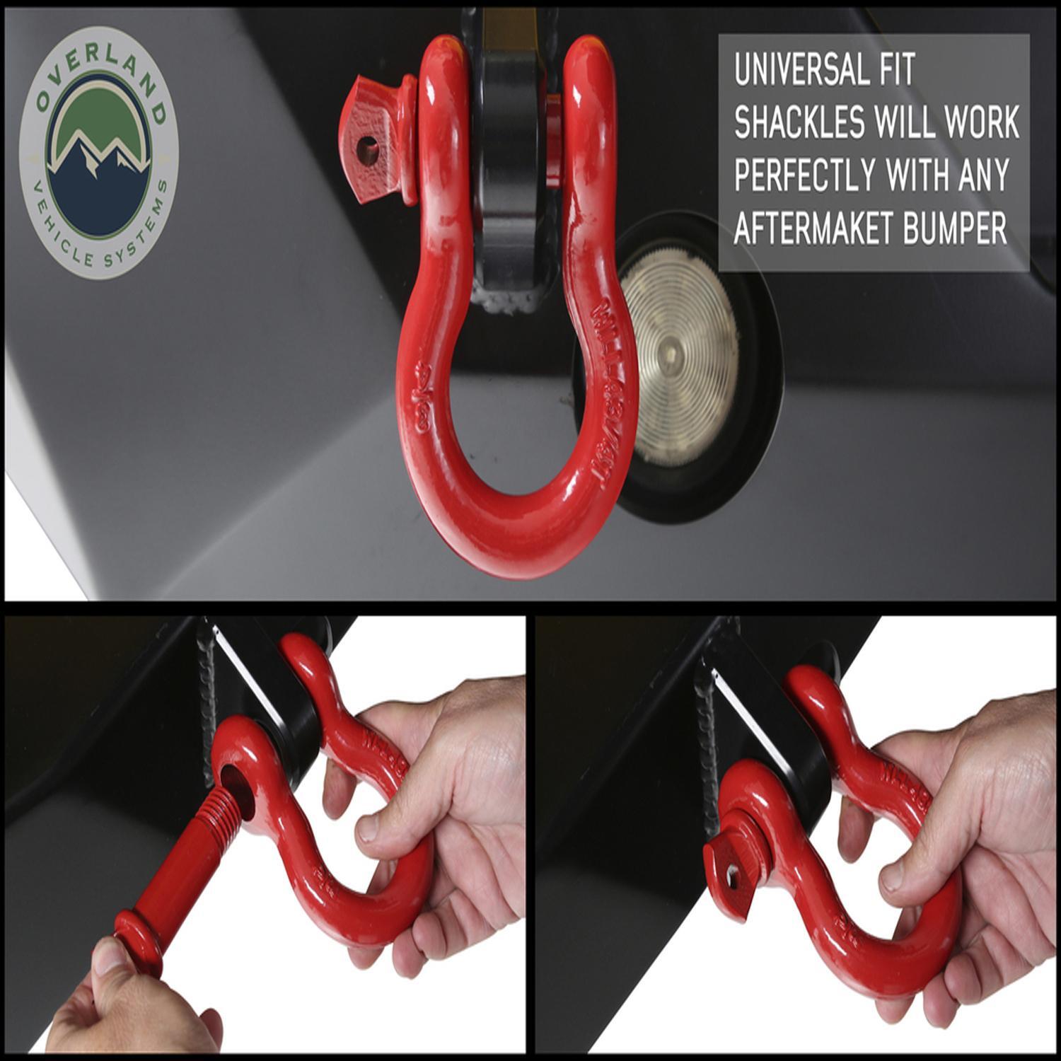 19010204 Recovery Shackle 3/4" 4.75 Ton Red - Sold In Pairs - View #9