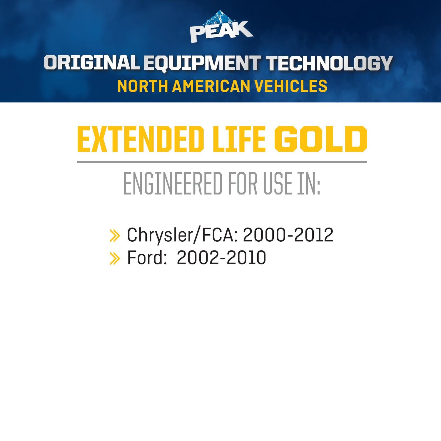 PEAK Original Equipment Technology North American Vehicles Gold Antifreeze and Coolant Concentrate