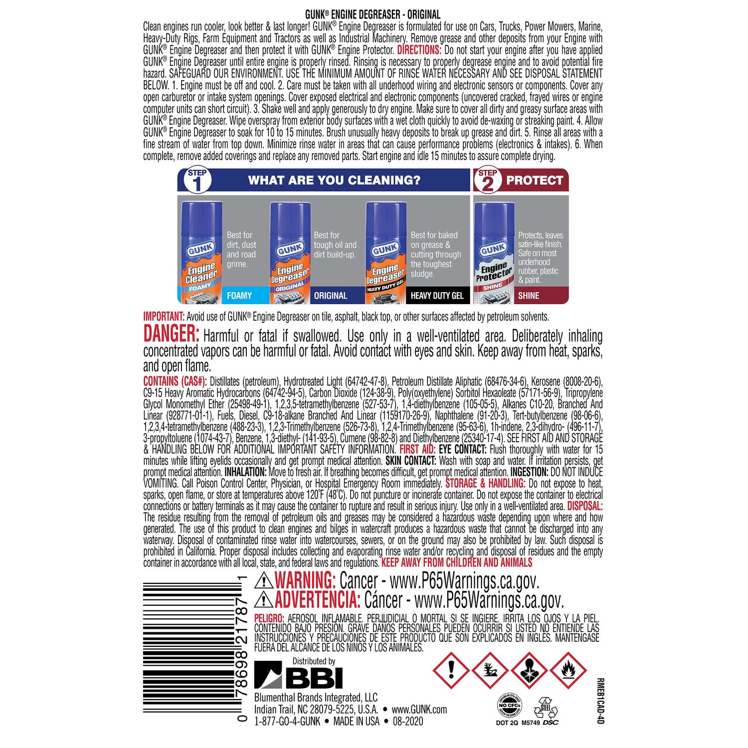 GUNK Original Engine Brite Low VOC Engine Degreaser 15oz