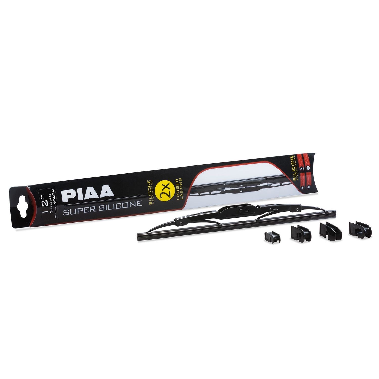 PIAA Set of 2 Super Silicone Windshield Wiper Blades 17 430Mm Black 95043