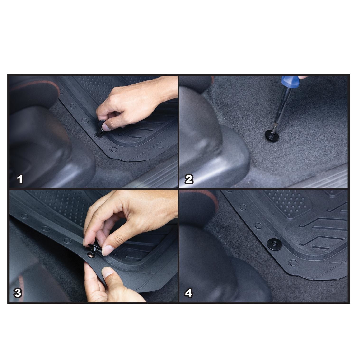 Zone Tech All Weather Rubber Car Interior Floor Mats 3-piece