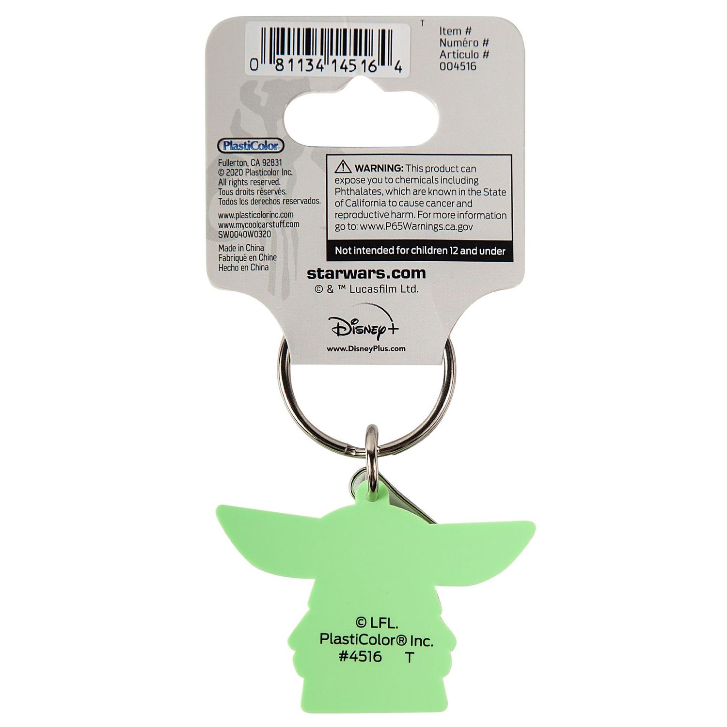 Plasticolor 004414R01 Star Wars Mandalorian Baby Yoda The Child Lanyard  para llaves o insignias