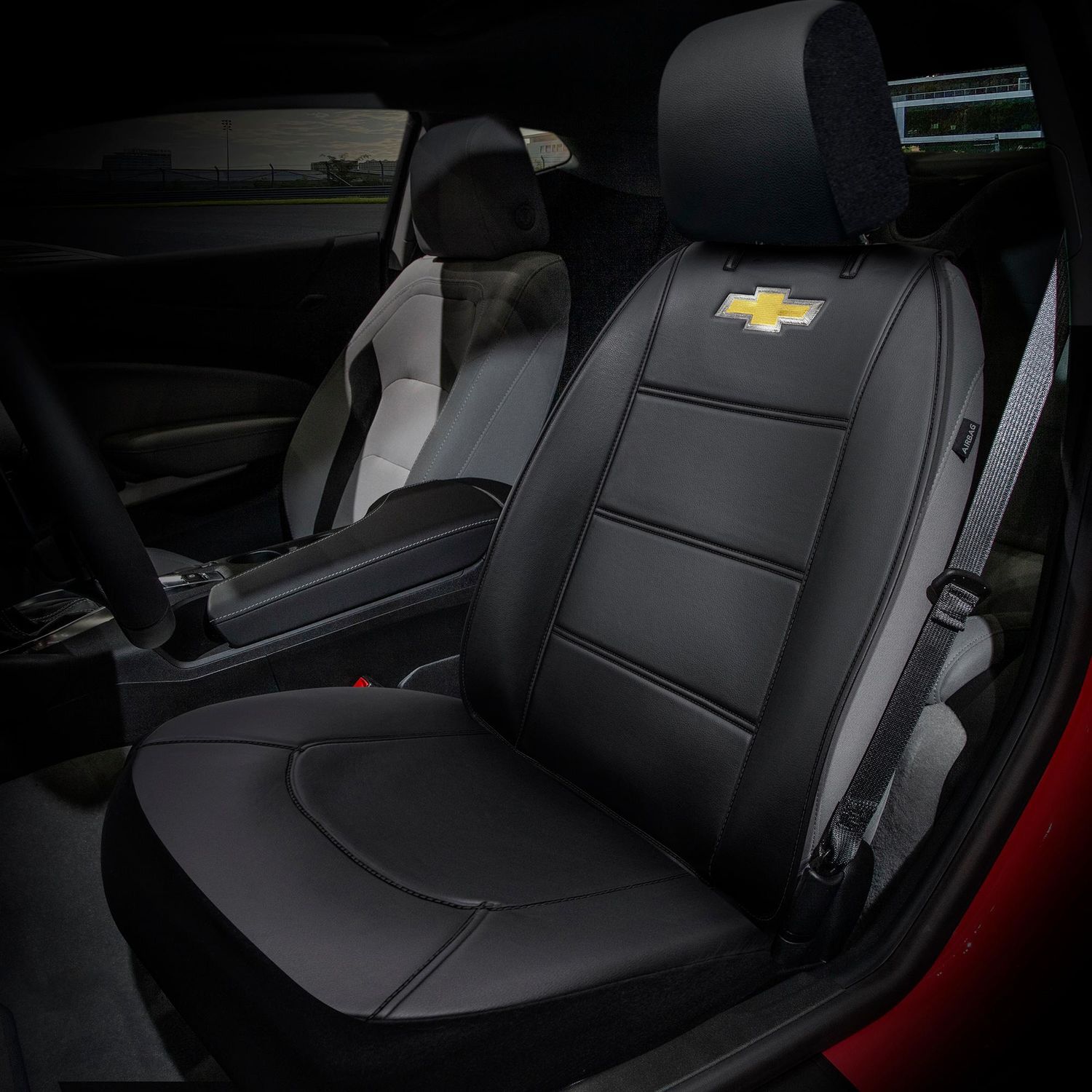 Chevy seat deals covers with logo