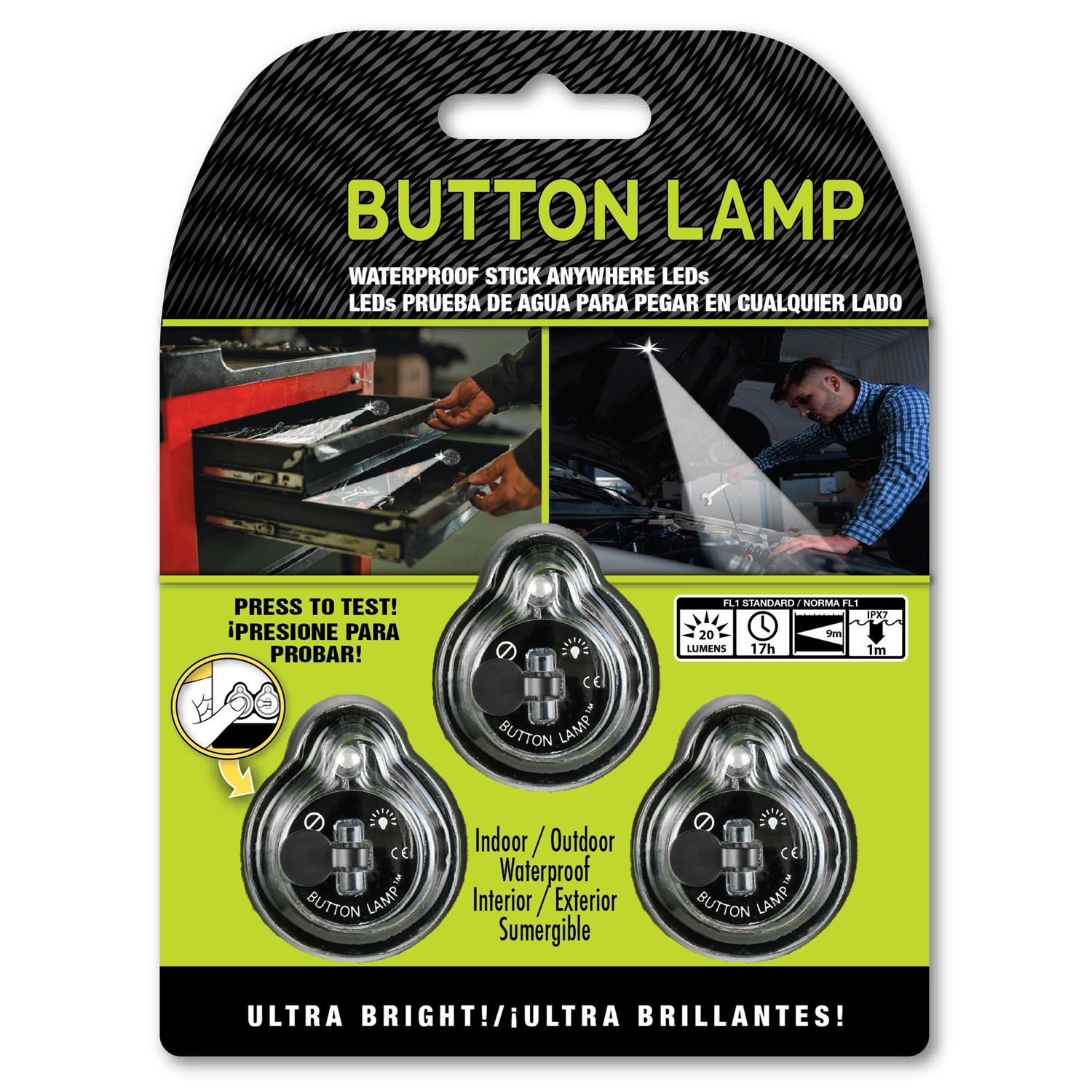 Panther Vision Button Lamp Adhesive LED Light 3 Piece