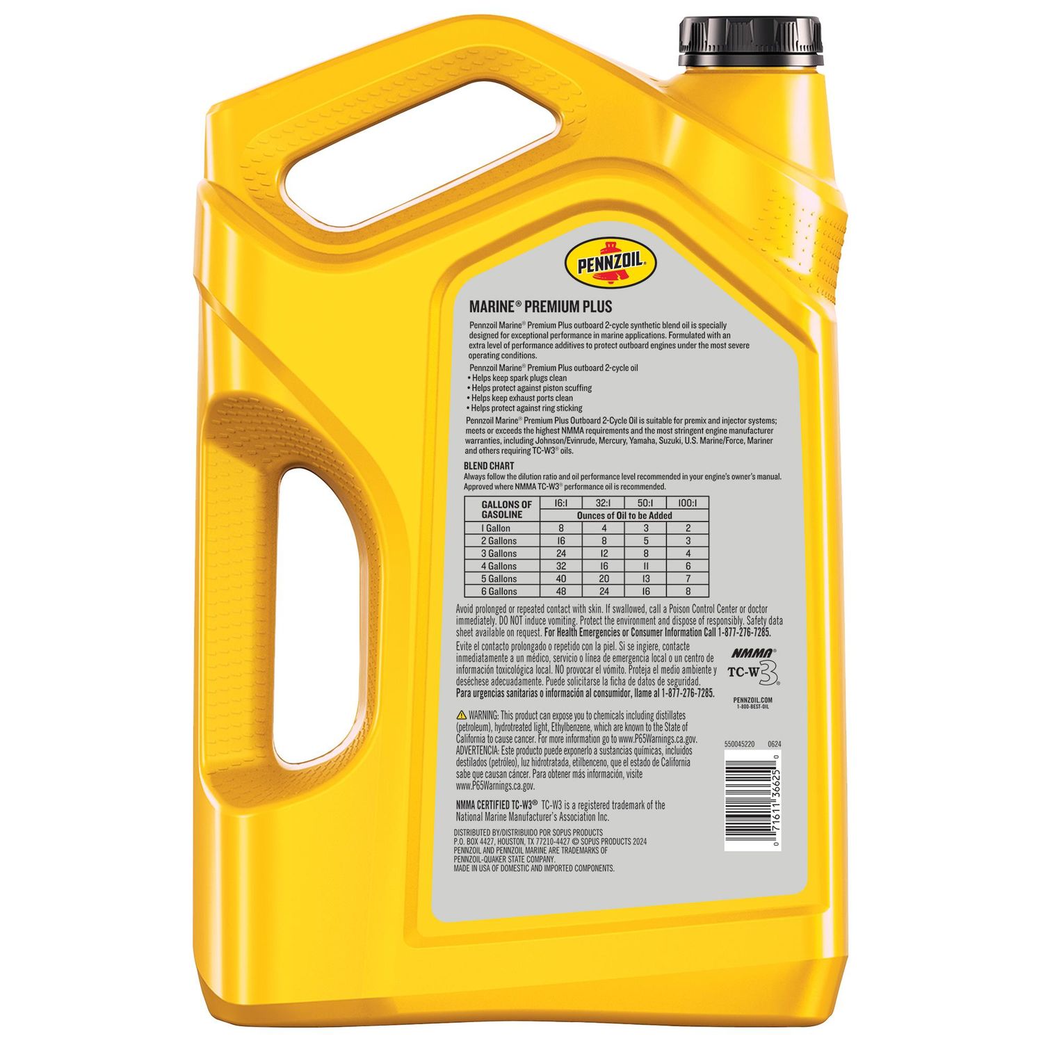 Pennzoil 2 Cycle Marine Engine Oil 1 Gallon