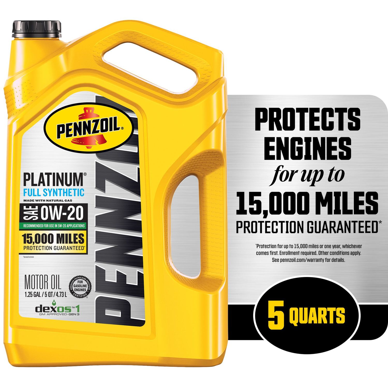 PENNZOIL PLATINUM 0W-20 プラチナムペンズオイルペンゾイル Pennzoil Platinum Full Synthetic Engine Oil 0W-20 5 Quart