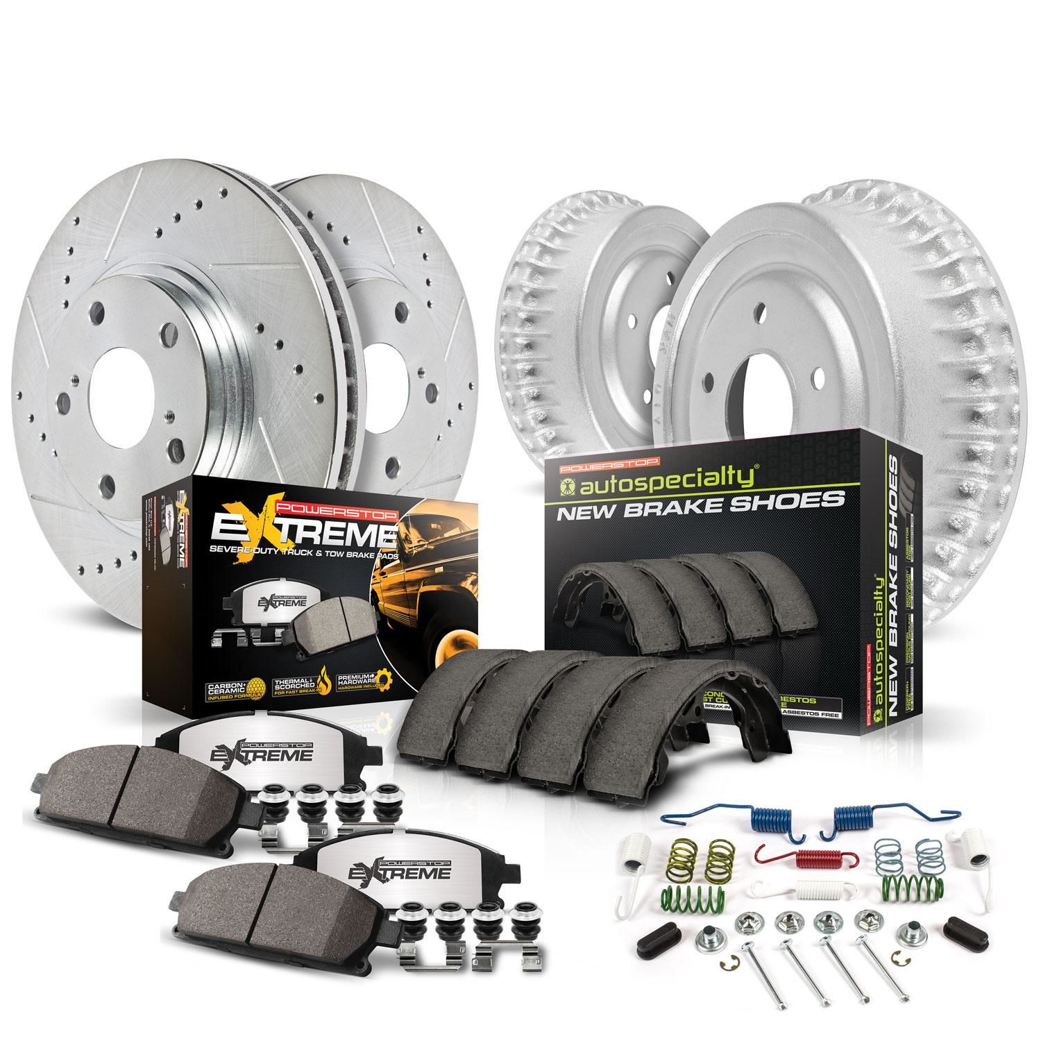 Front Ceramic Brake Pads And Rear Parking Shoes Kit For Toyota Tundra Sequoia Lexus LX570 Land Cruiser Kcn 100717