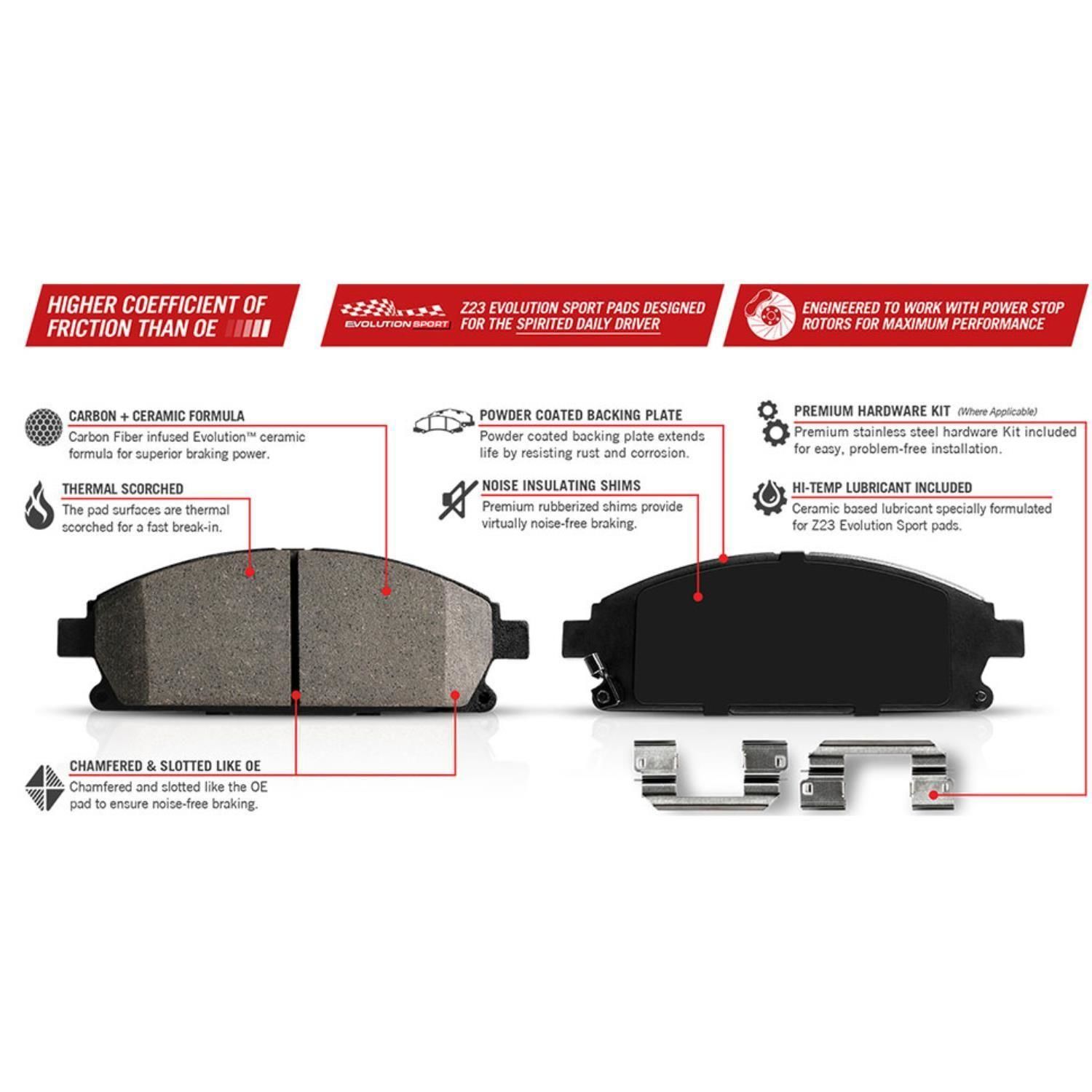 PowerStop Performance Brake Pads Rotors Kit KC2826