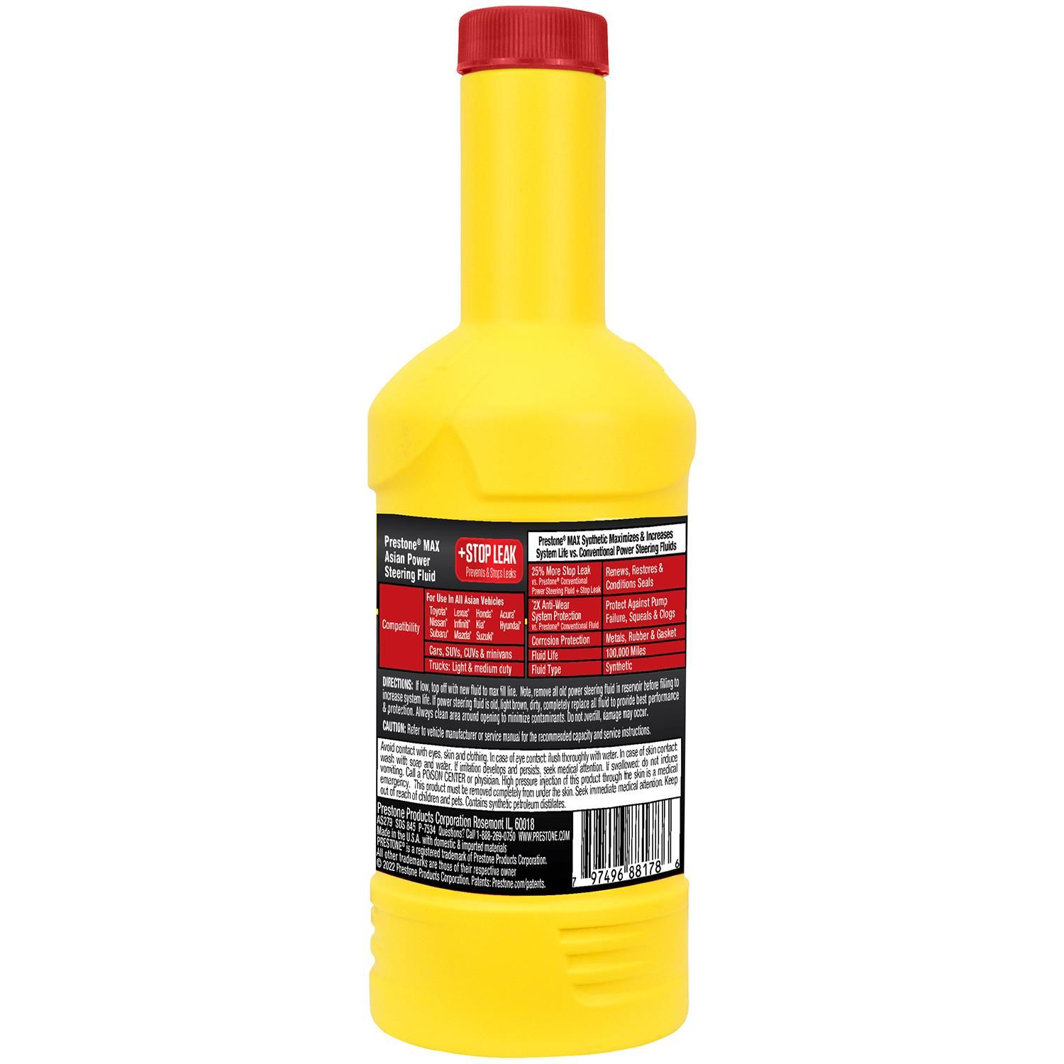 Prestone MAX Asian Vehicle Power Steering Fluid with Stop Leak 12oz