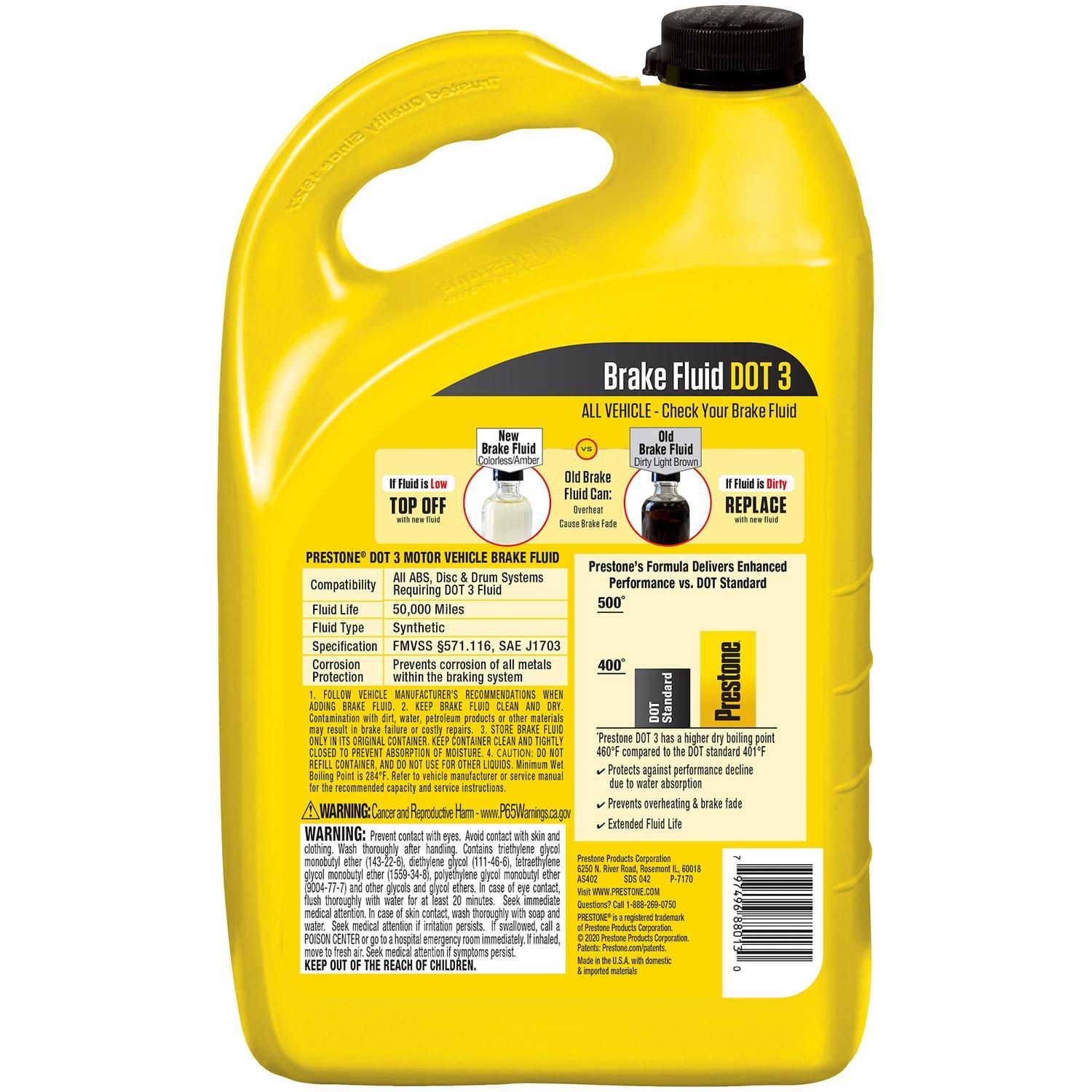 Prestone DOT 3 Brake Fluid 1 Gallon