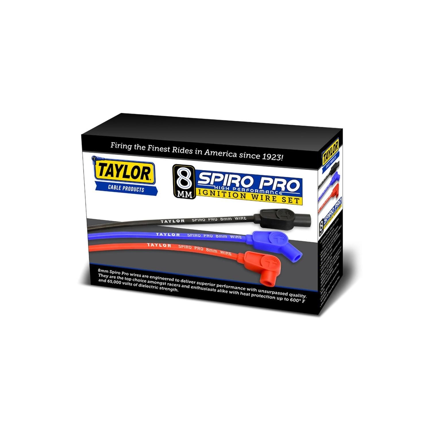 Taylor Cable Spark Plug Wire Set 8mm Spiro-Pro GM 74236 Taylor Cable Spark Plug Wire Set 8mm Spiro-Pro GM 74236