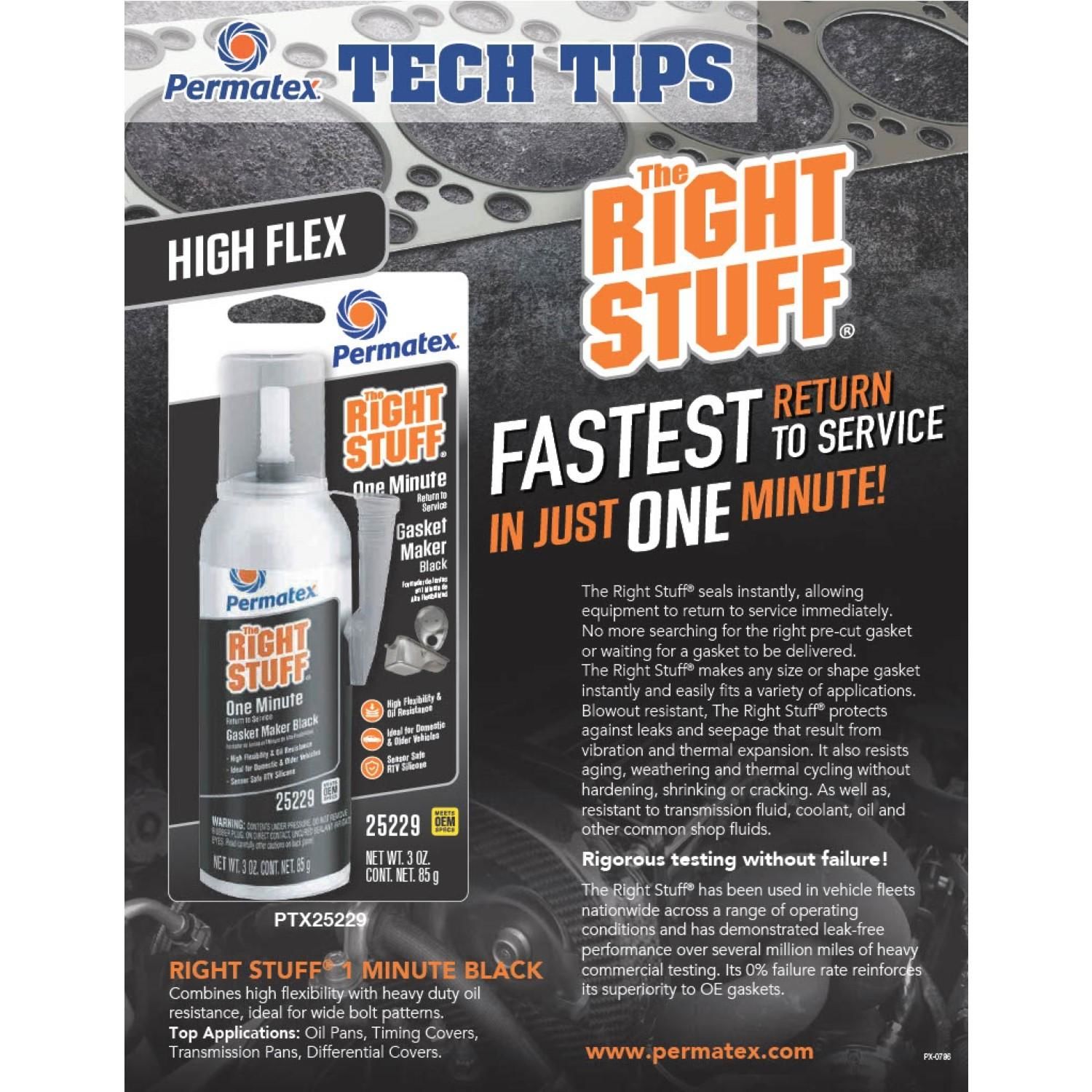 Permatex The Right Stuff Black One Minute Gasket Maker 3oz