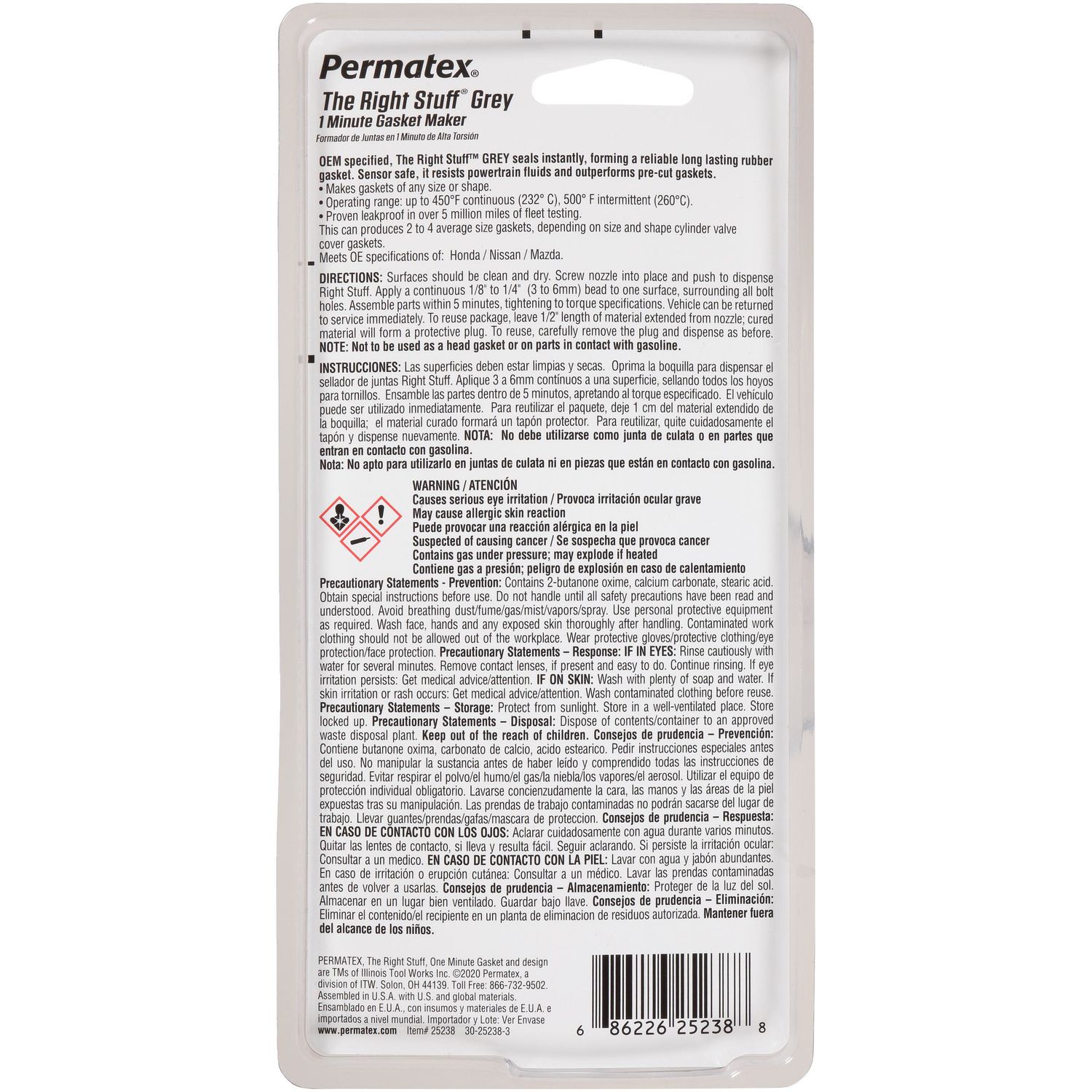 Permatex The Right Stuff Grey One Minute Gasket Maker 3oz