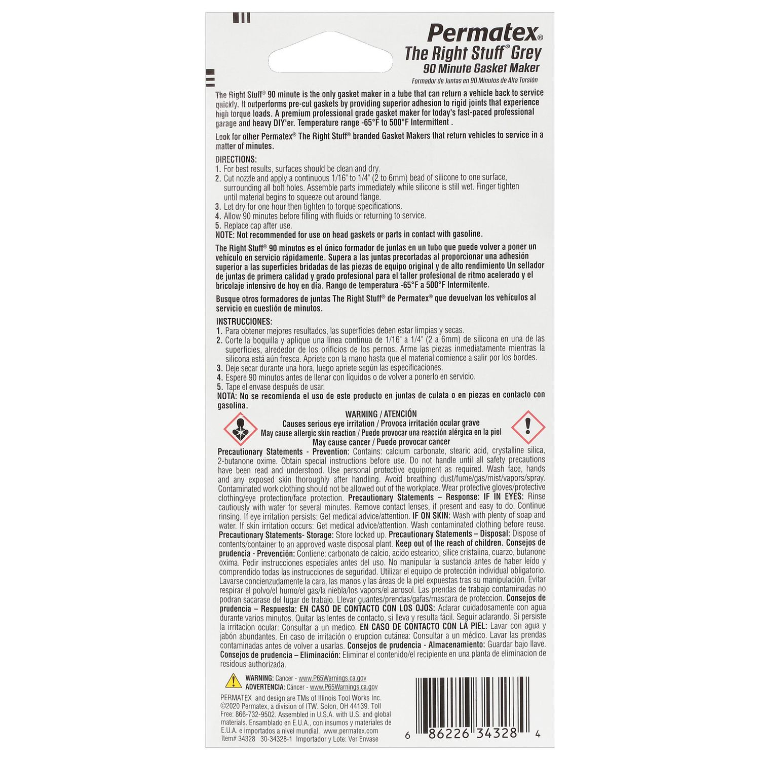 Permatex® The Right Stuff® Grey 1 Minute Gasket Maker, 10 OZ