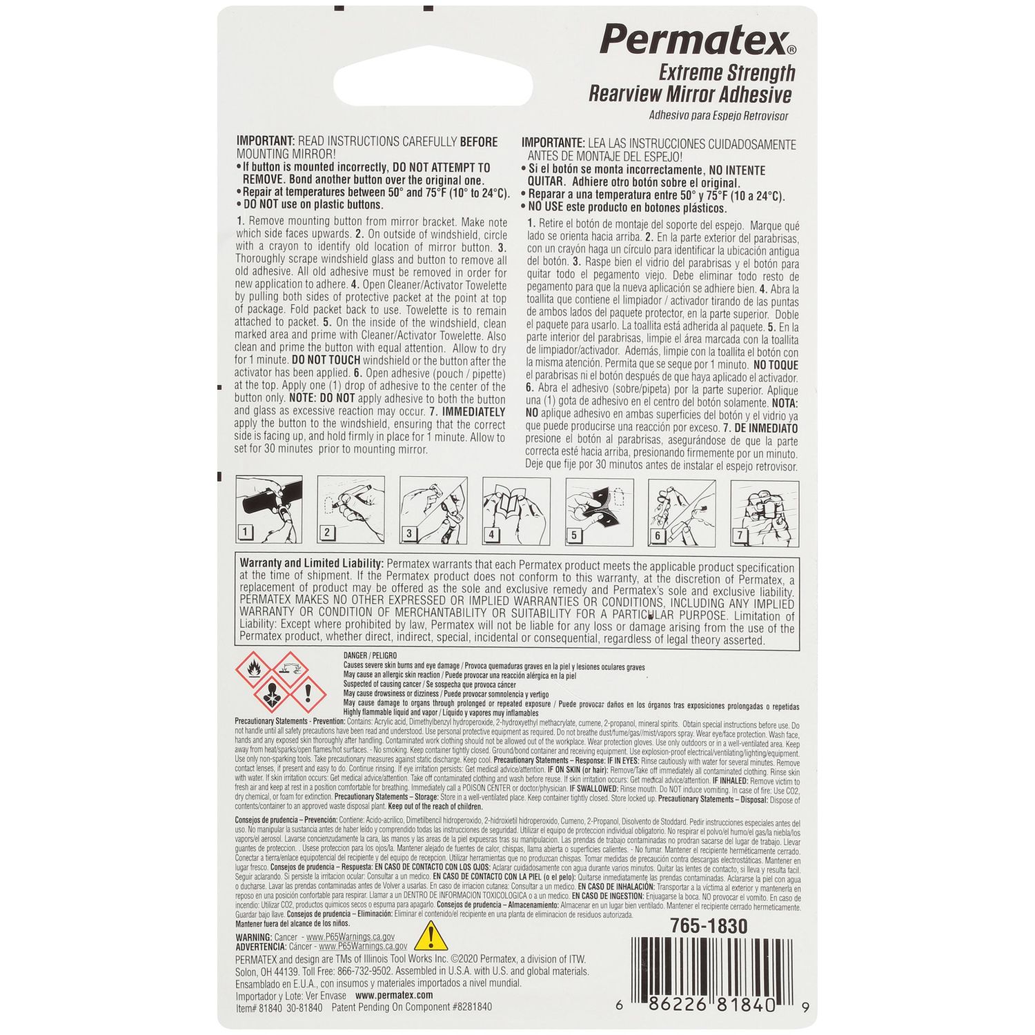 PERMATEX 09102 Rearview Mirror Adhesive Kit – Parts Universe