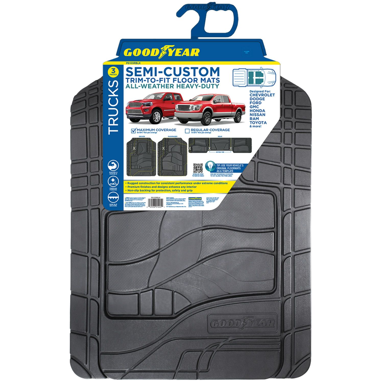 Heavy Duty Rubber Tire Mats # Black