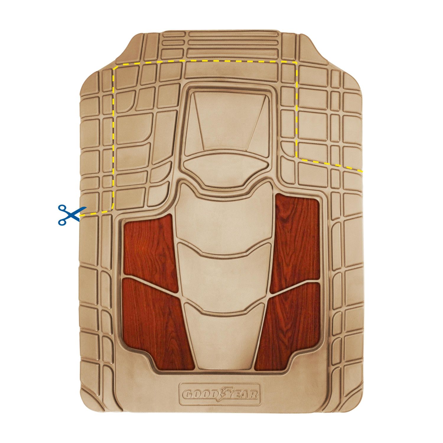 Goodyear Tan Premium Rubber Floor Mats 4 Piece