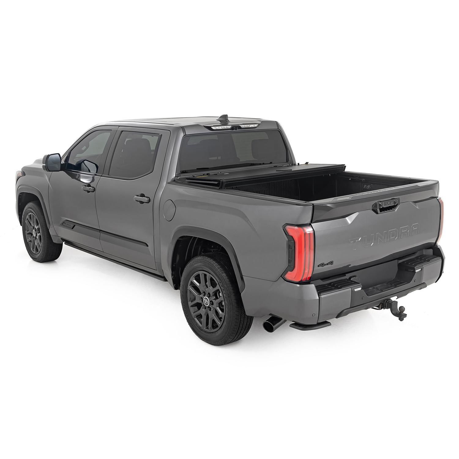 Rough Country Hard Tri-Fold Flip Up Bed Cover 5ft 7in Toyota