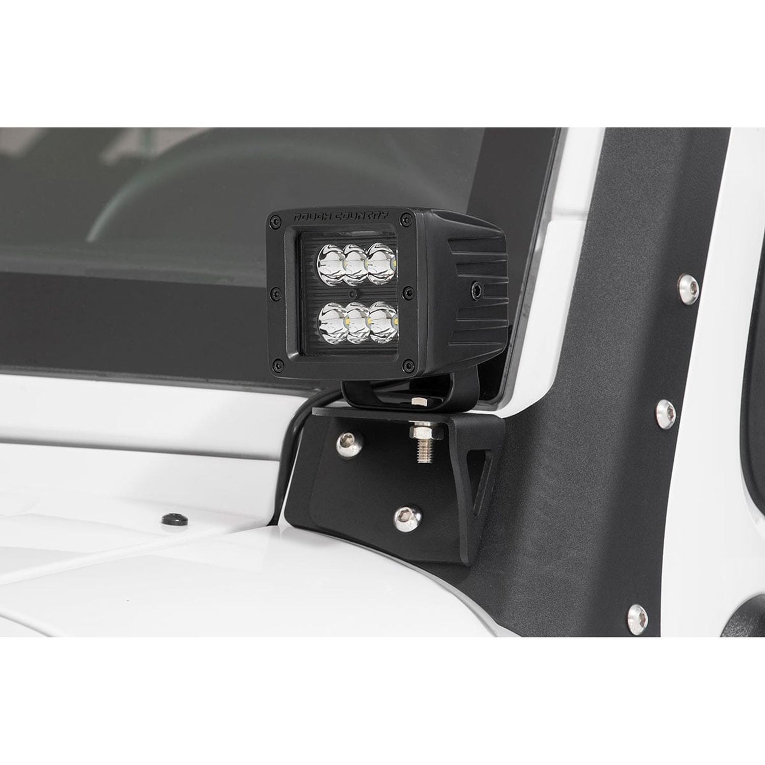 Rough Country 2in Spot, Square, Black Series LED Light Pods