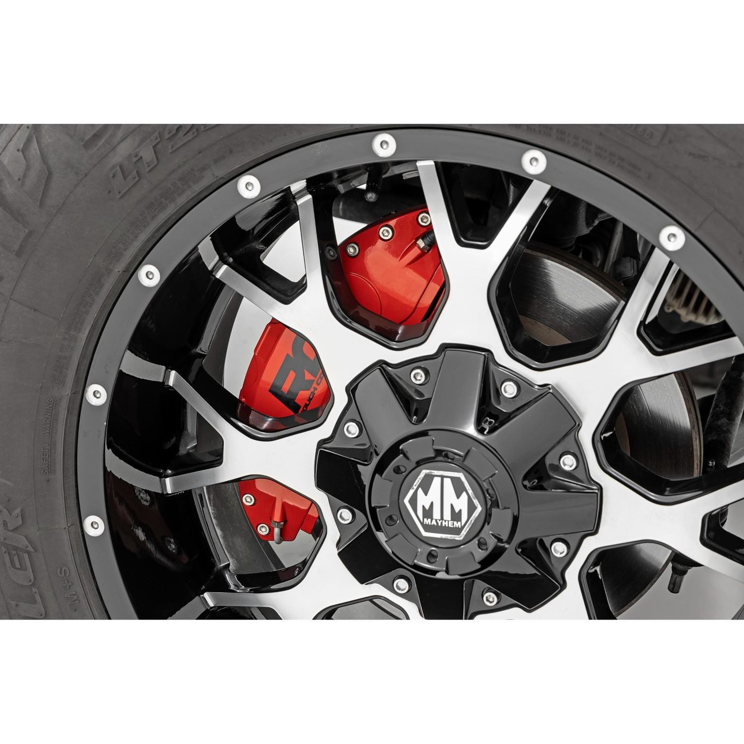 Rough Country Caliper Covers Front and Rear Red Toyota