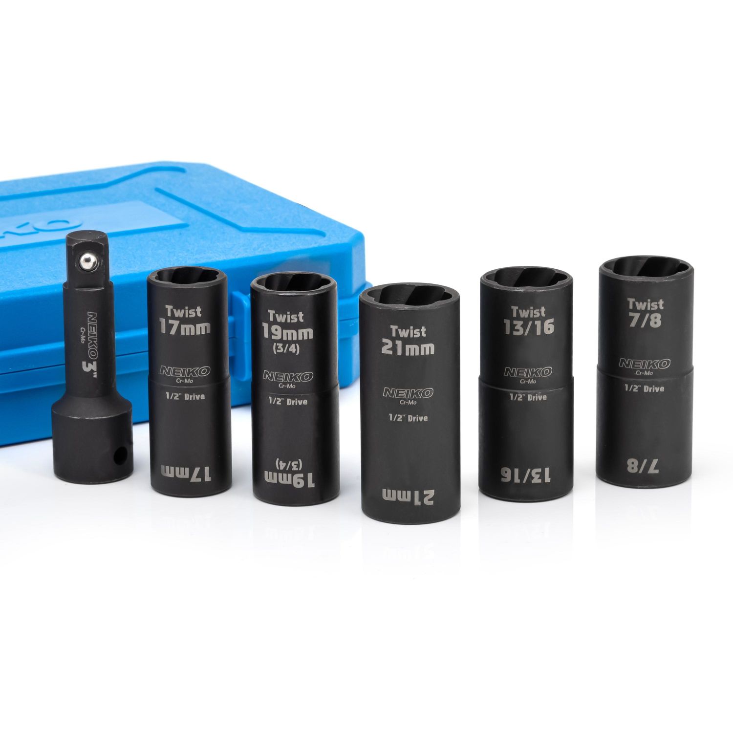 NEIKO 1/2in Drive SAE and Metric Deep Twist Impact Flip Socket Set