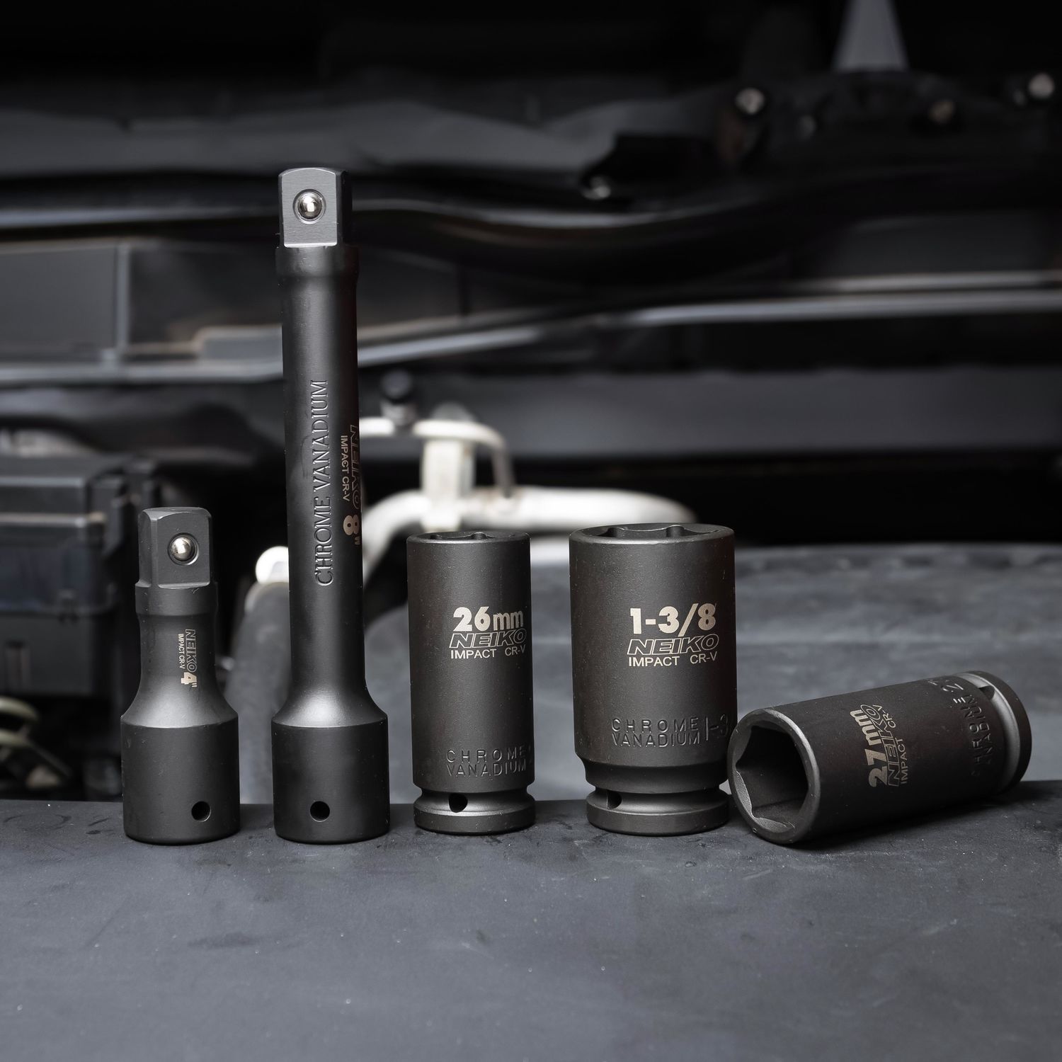 NEIKO 3/4in Drive SAE and Metric Deep Impact Socket Set 20 Piece