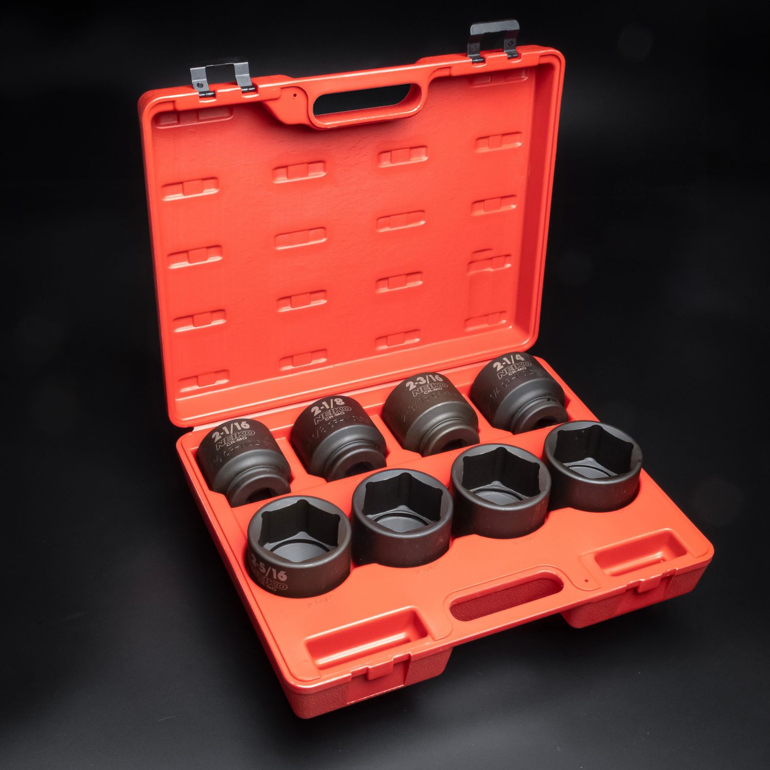 NEIKO 3/4in Drive Jumbo SAE Shallow Impact Socket Set 8 Piece