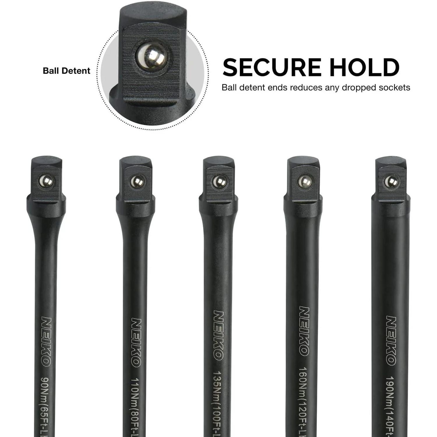NEIKO 1/2in Drive 65 to 150ft lbs Torque Limiting Extension Bar