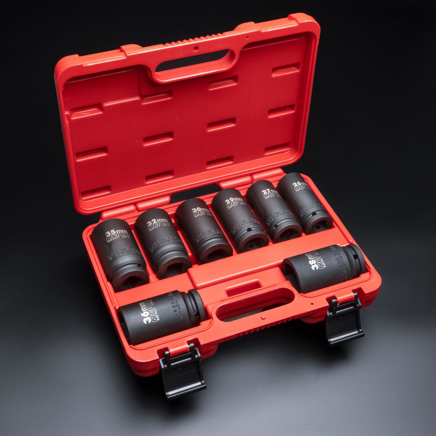 NEIKO 3/4in Drive Jumbo Metric Deep Impact Socket Set 8 Piece