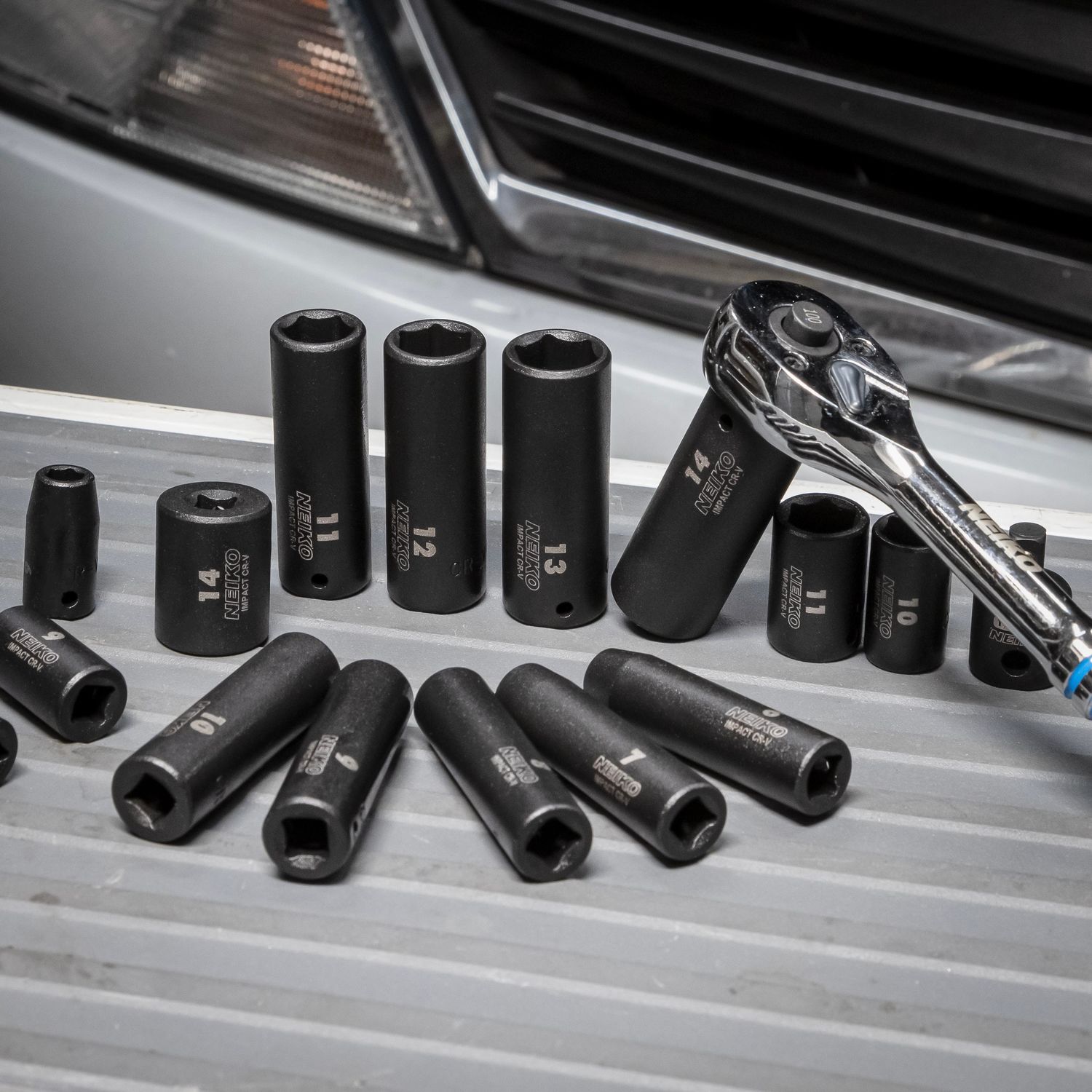 ぺこ NEIKO 3/8in Drive Swivel SAE and Metric Deep and Shallow Impact