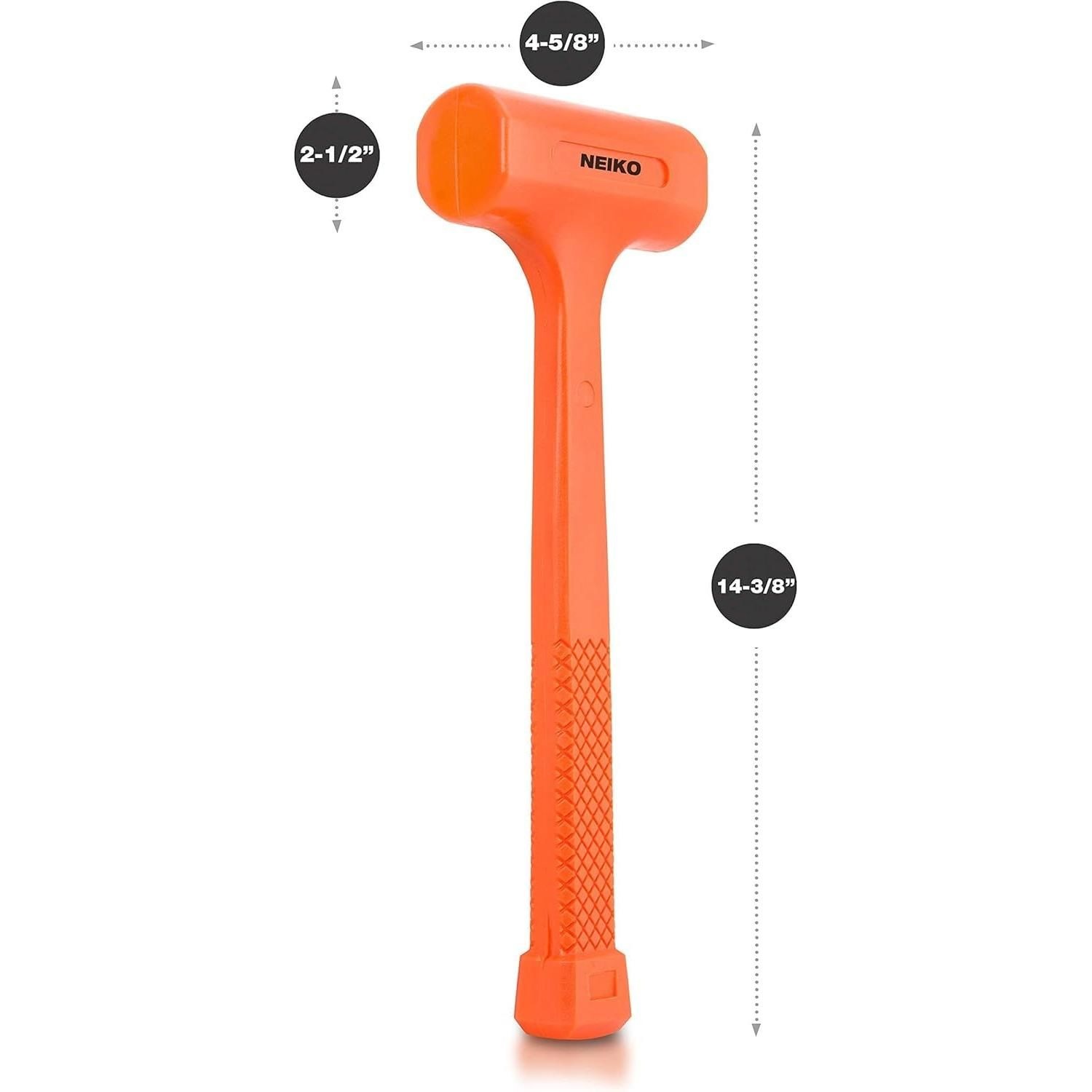 NEIKO 3lbs Neon Orange Dead Blow Hammer