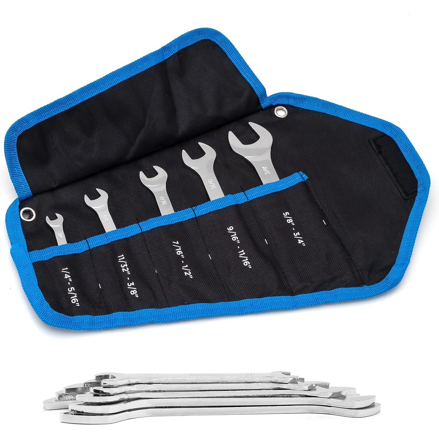 NEIKO 3mm to 4mm Thick Thin SAE Wrench Set 5 Piece