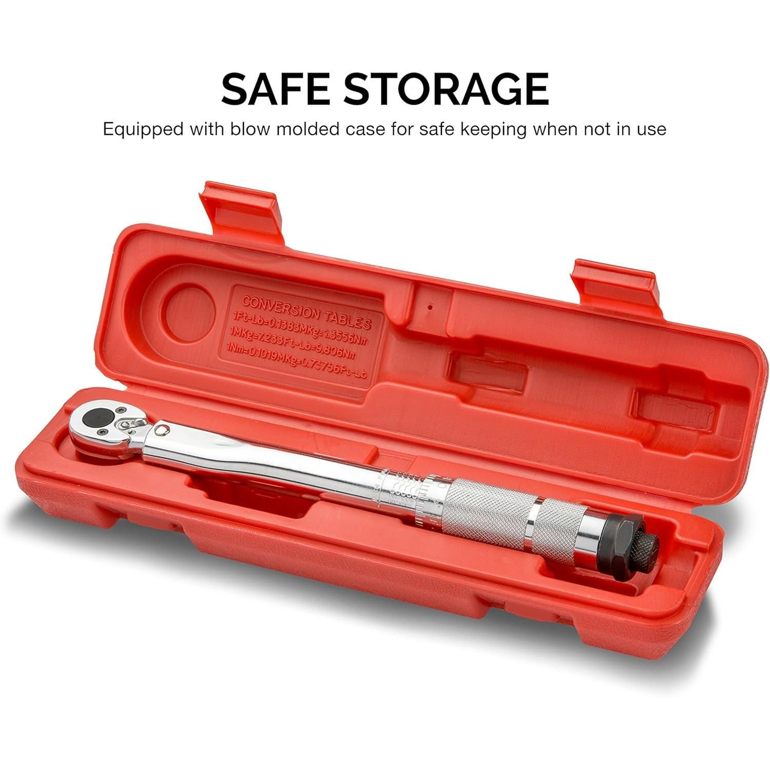 Inwell 1/4 Inch Drive Click Torque Wrench – 10-50 In./lbs (1-6 Nm) With Micro-Adjustment, Includes Bit Set & Case - View #9