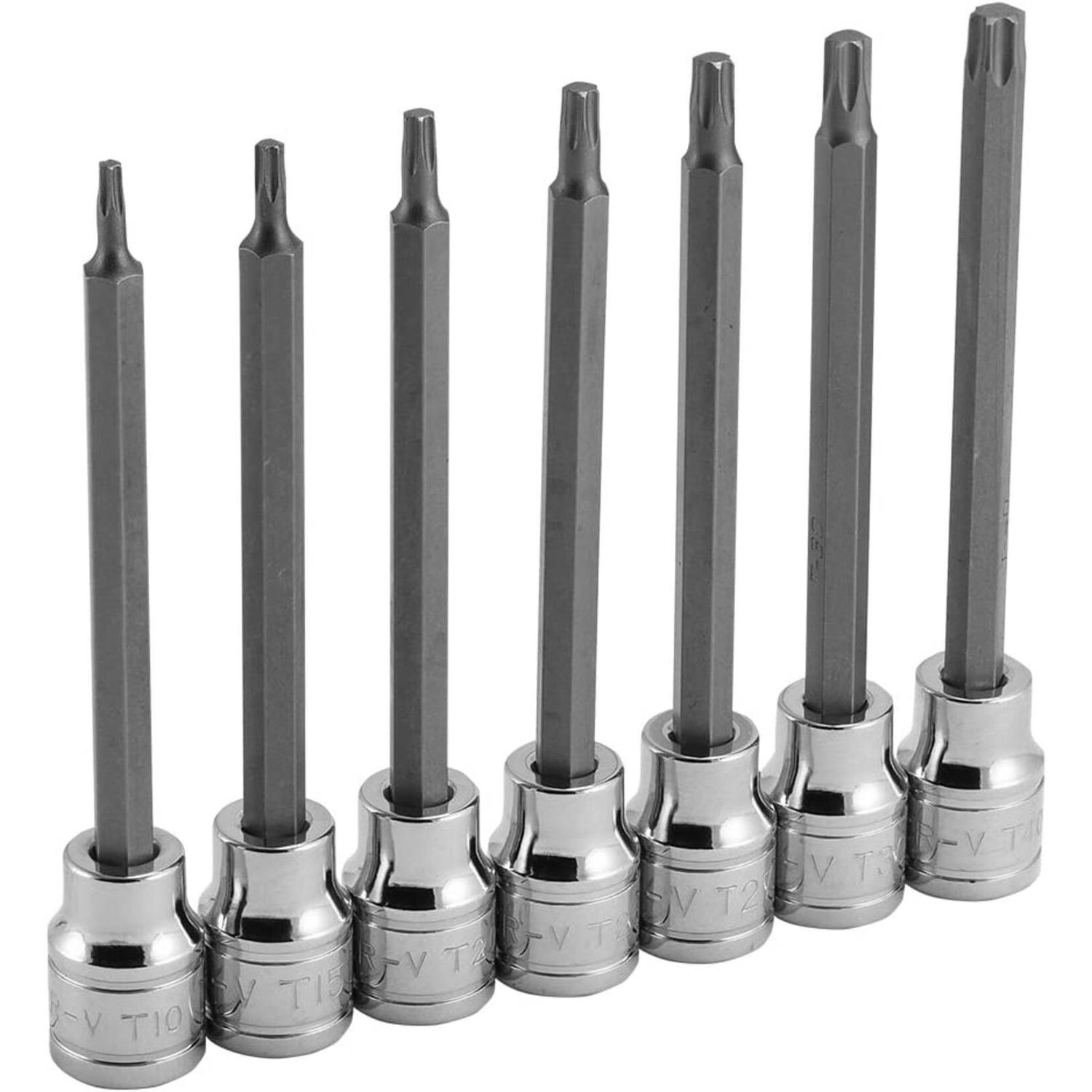 NEIKO 3/8in Drive Extra Long Torx Bit Socket Set 7 Piece