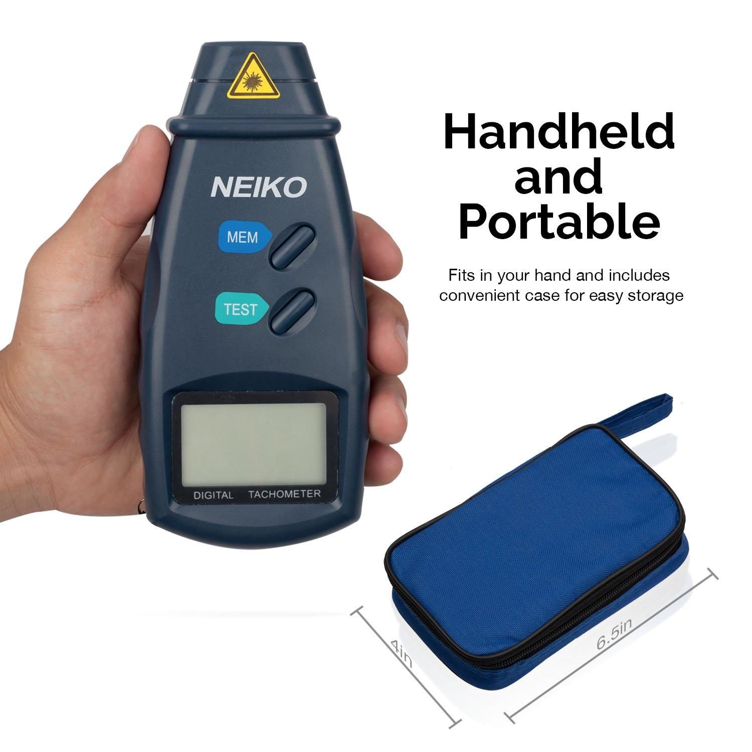 NEIKO 2.5 to 99,999 RPM Accuracy Standard Noncontact Digital