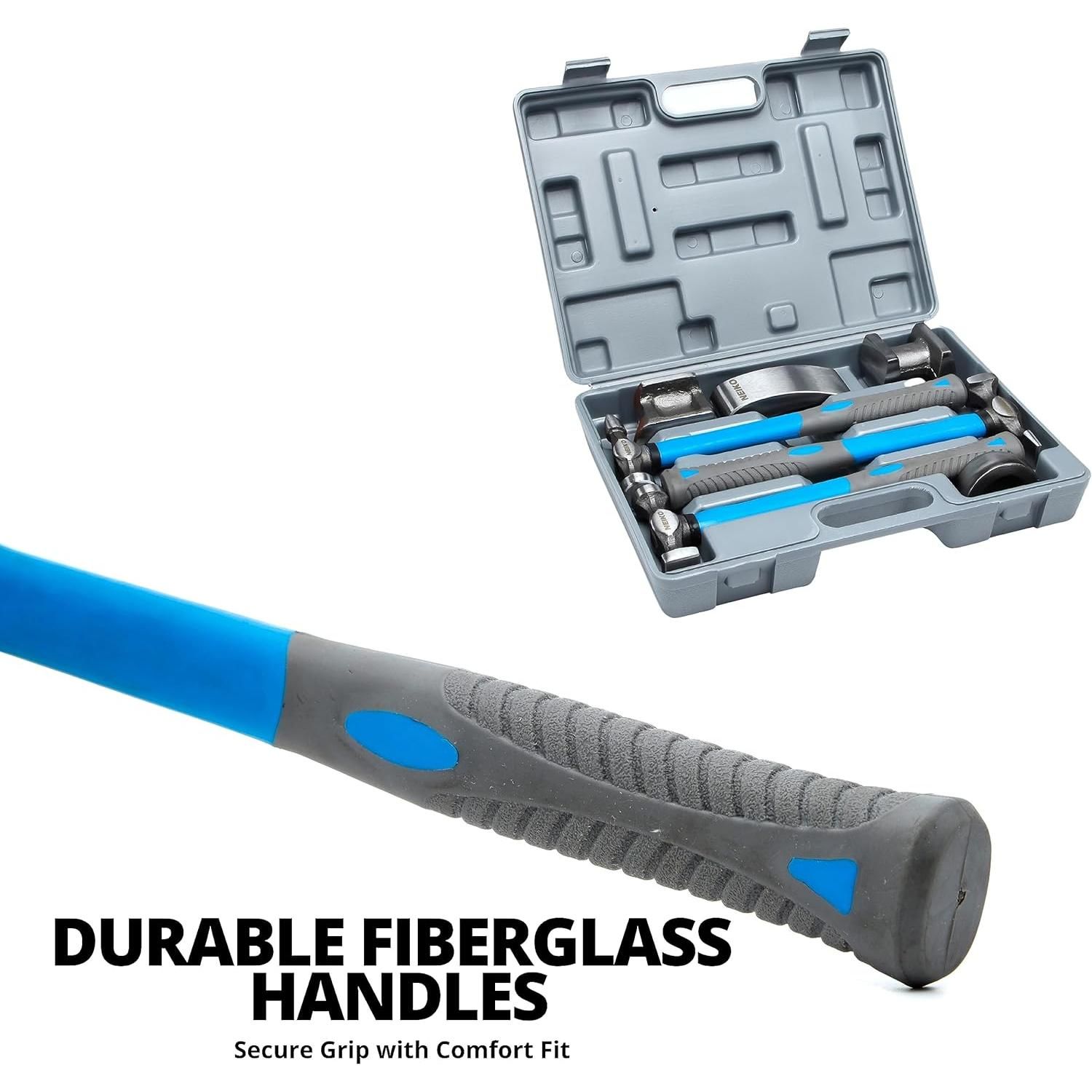 NEIKO Steel Auto Body Repair Hammer and Dolly Set 7 Piece