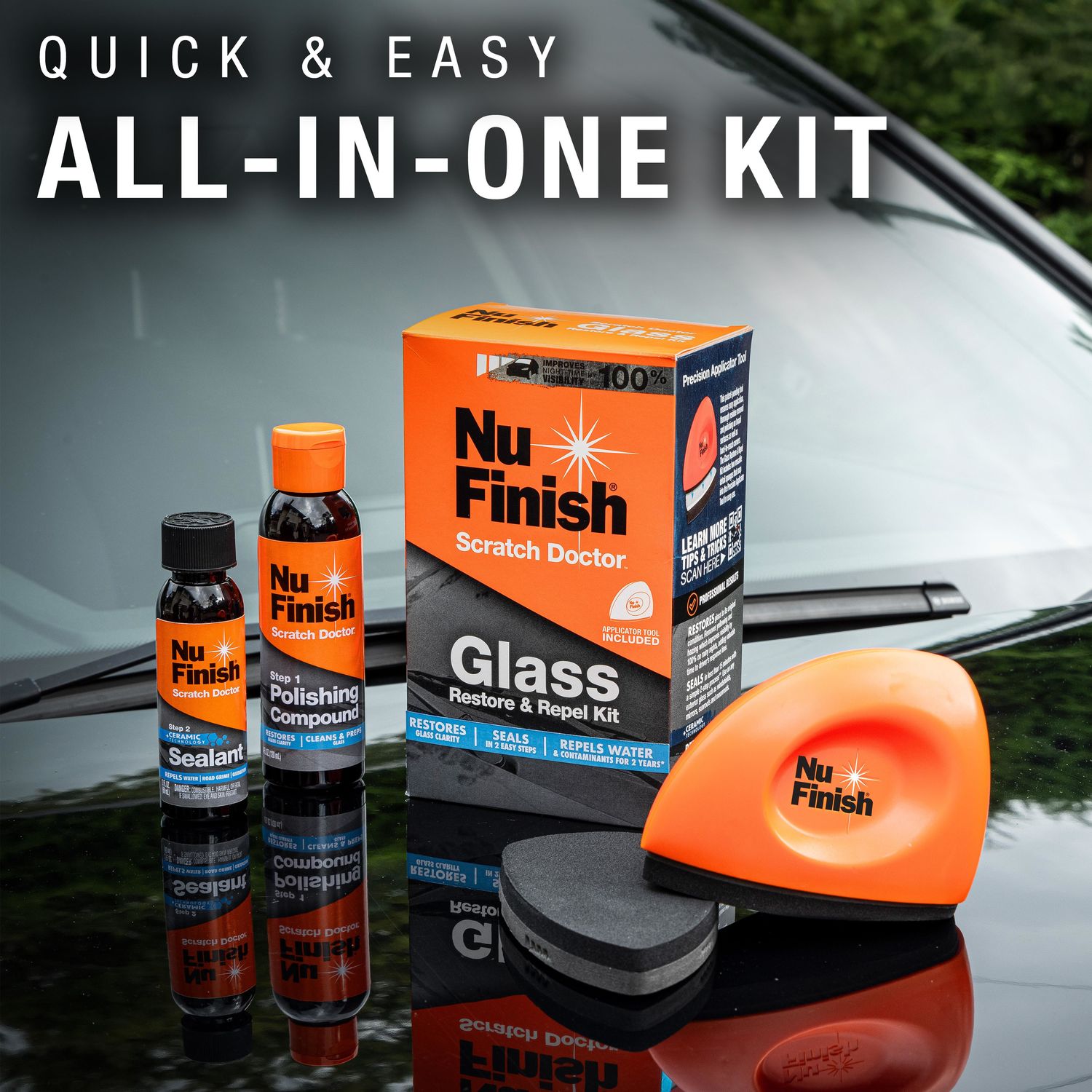 Nu Finish Scratch Doctor Glass Restore and Repel Kit